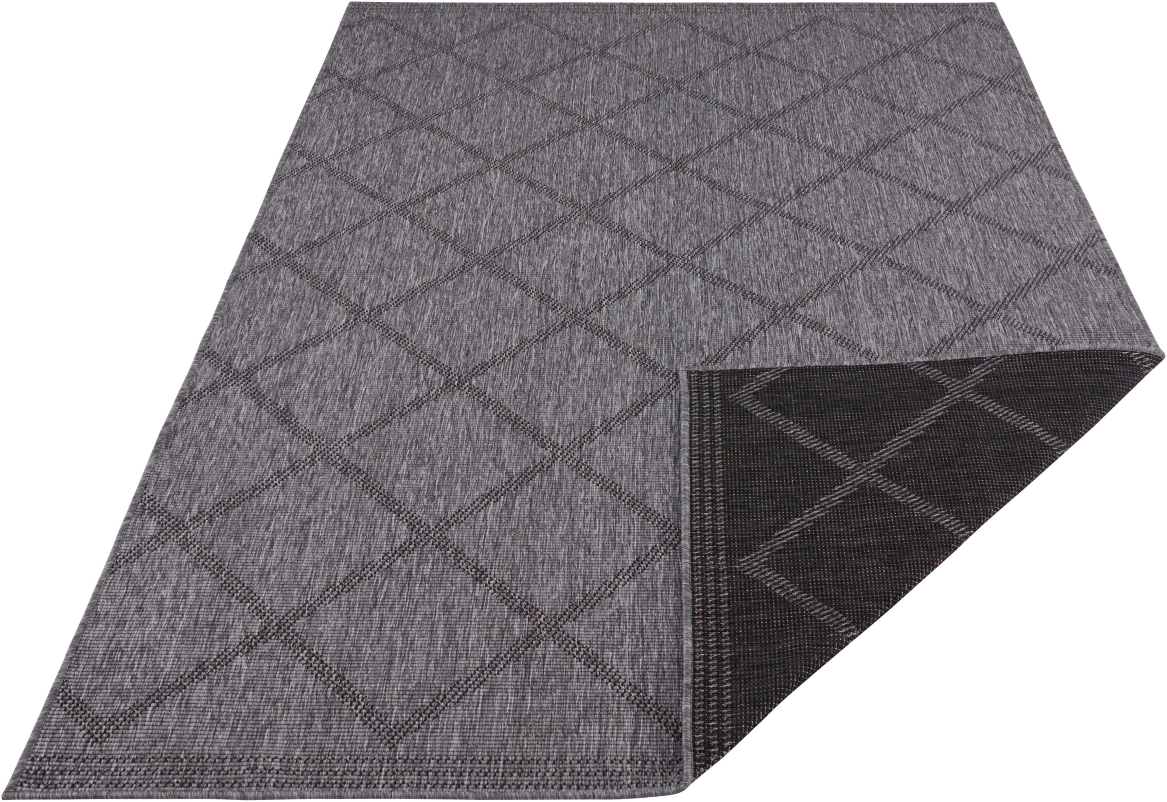 NORTHRUGS Teppich »Corsica Wendeteppich«, rechteckig, 5 mm Höhe, In-& Outdoor, Wetterfest, Balkon, Läufer, Wohnzimmer, Wasserfest