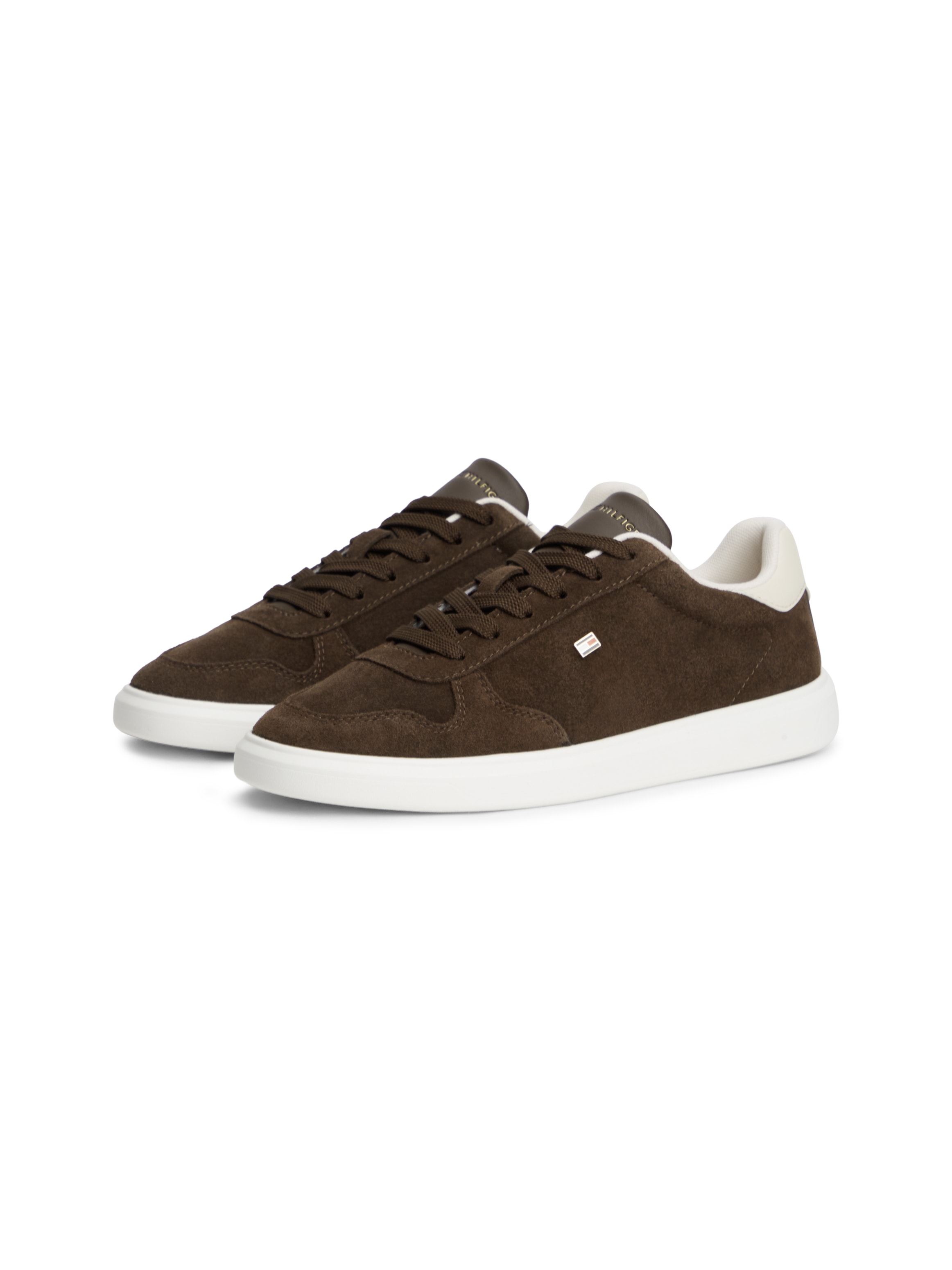 Tommy Hilfiger Plateausneaker »TH ICON COURT LIGHT SUEDE«  Freizeitschuh, Halbschuh, Schnürer mit Kontrastbesatz