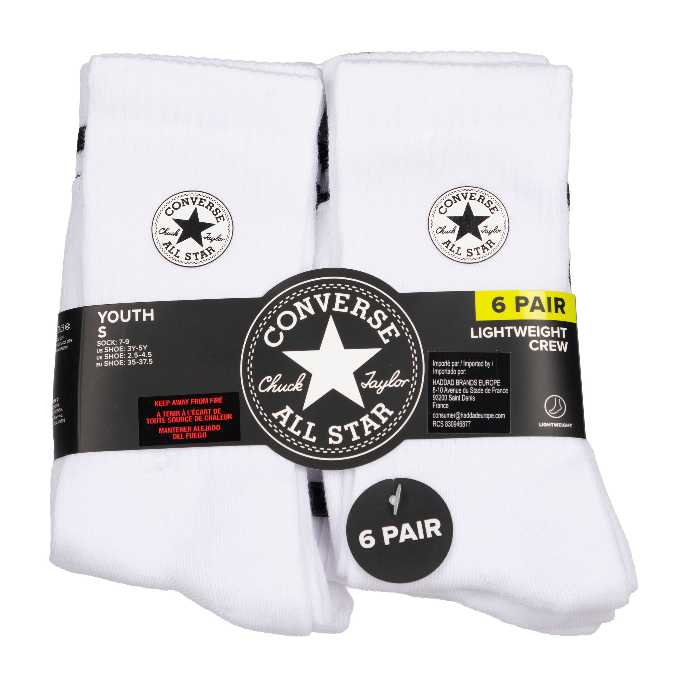 Converse Sportsocken »CHUCKPATCH COTTON 6PK CREW«, (6 Paar), für Kinder