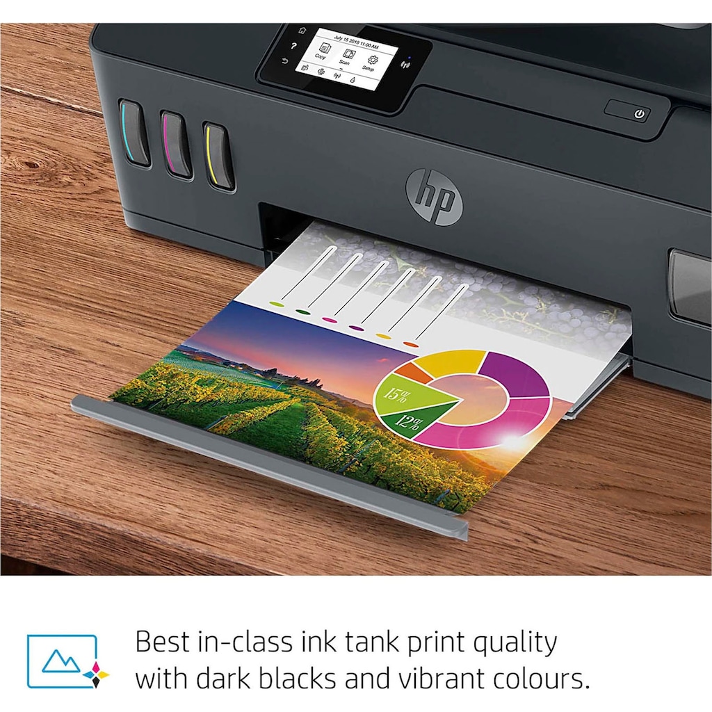 HP Multifunktionsdrucker »Smart Tank Plus 570«, Tintentank, hohe Reichweite