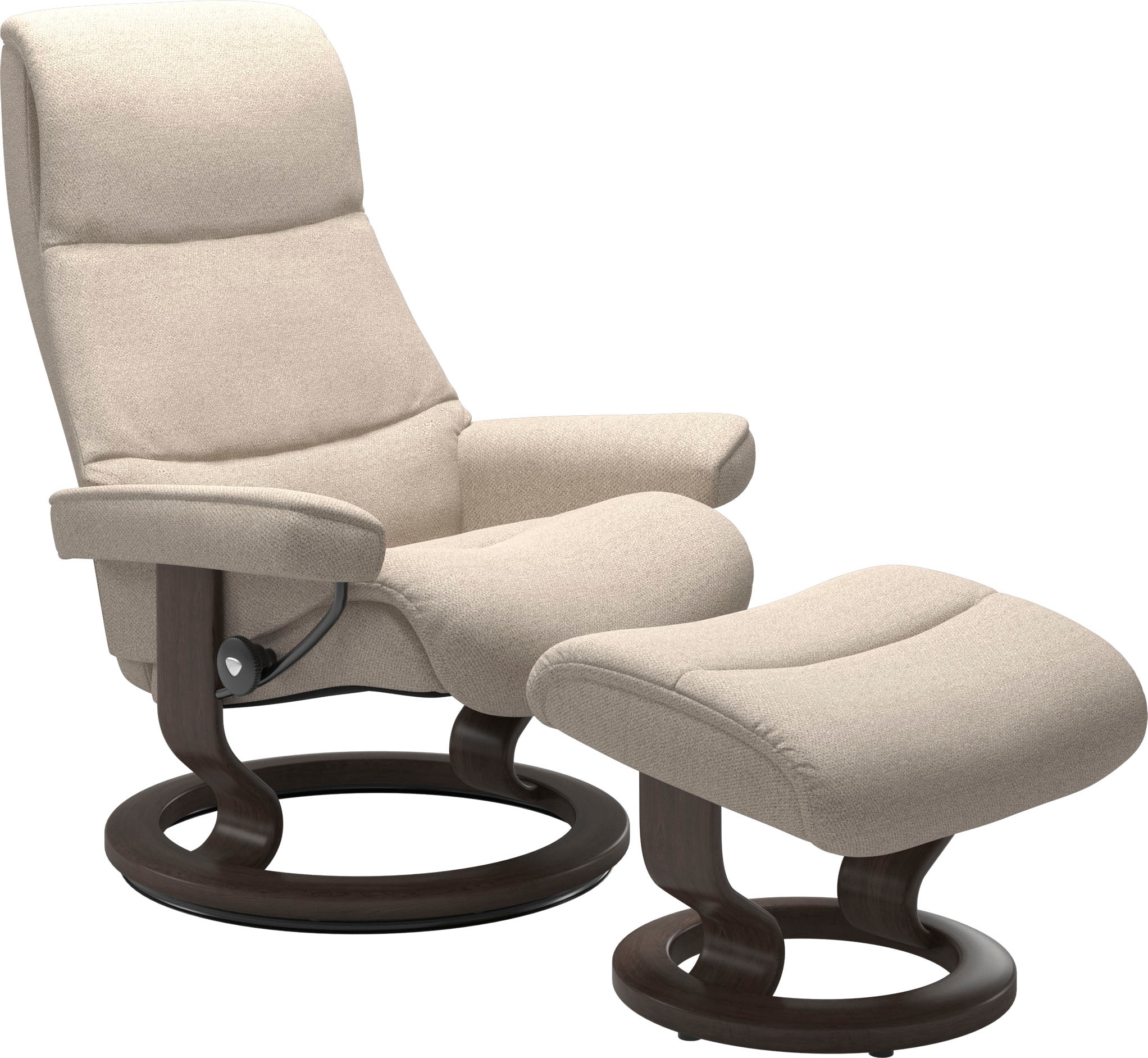 Stressless® Relaxsessel »View«, (Set, Relaxsessel mit Hocker), mit Classic Base, Größe L,Gestell Wenge