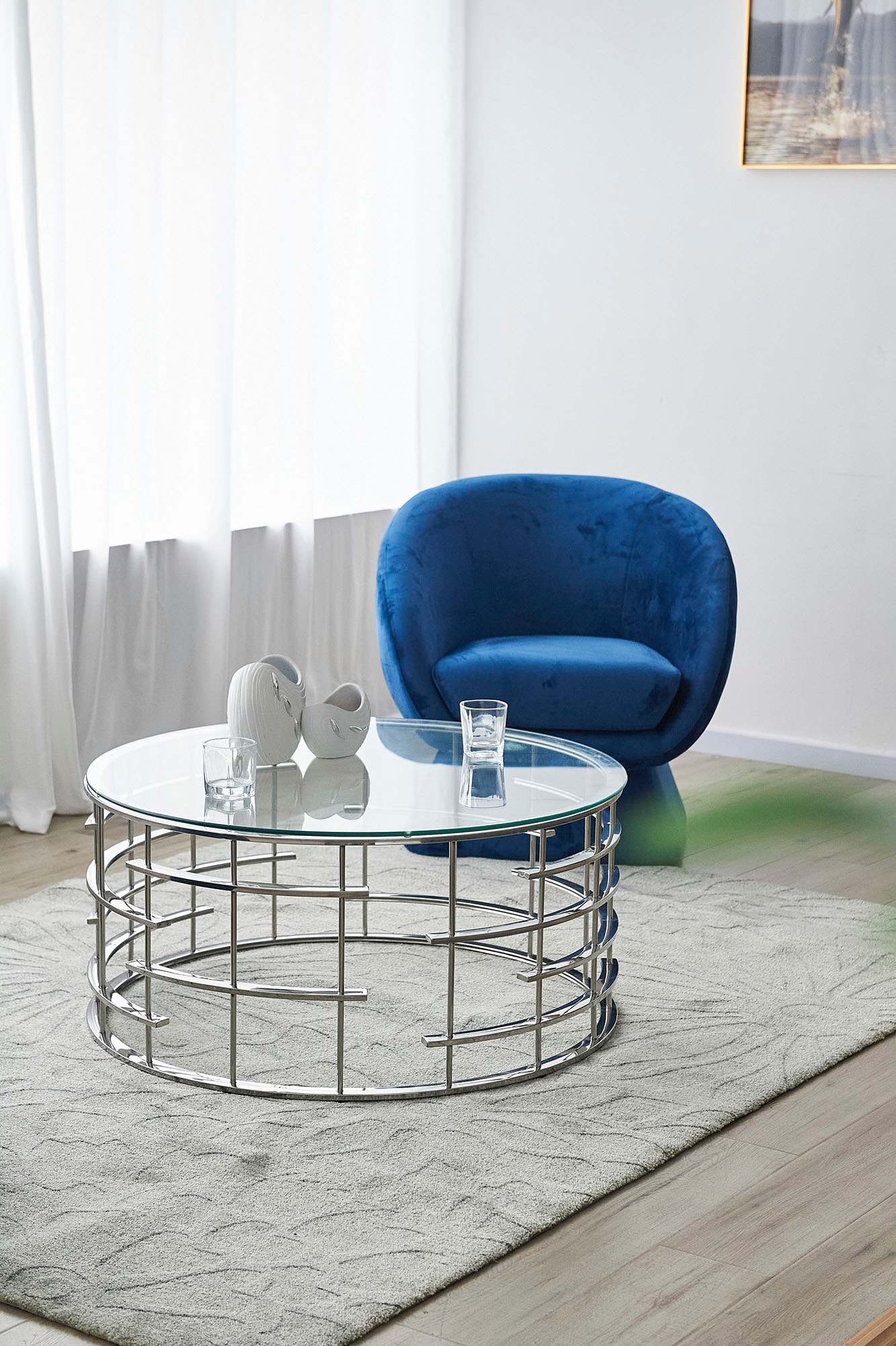 SalesFever Couchtisch »Glastisch: Stil und Funktionalität Wohnzimmertisch« Gestell gefertigt aus rostfreiem Edelstahl