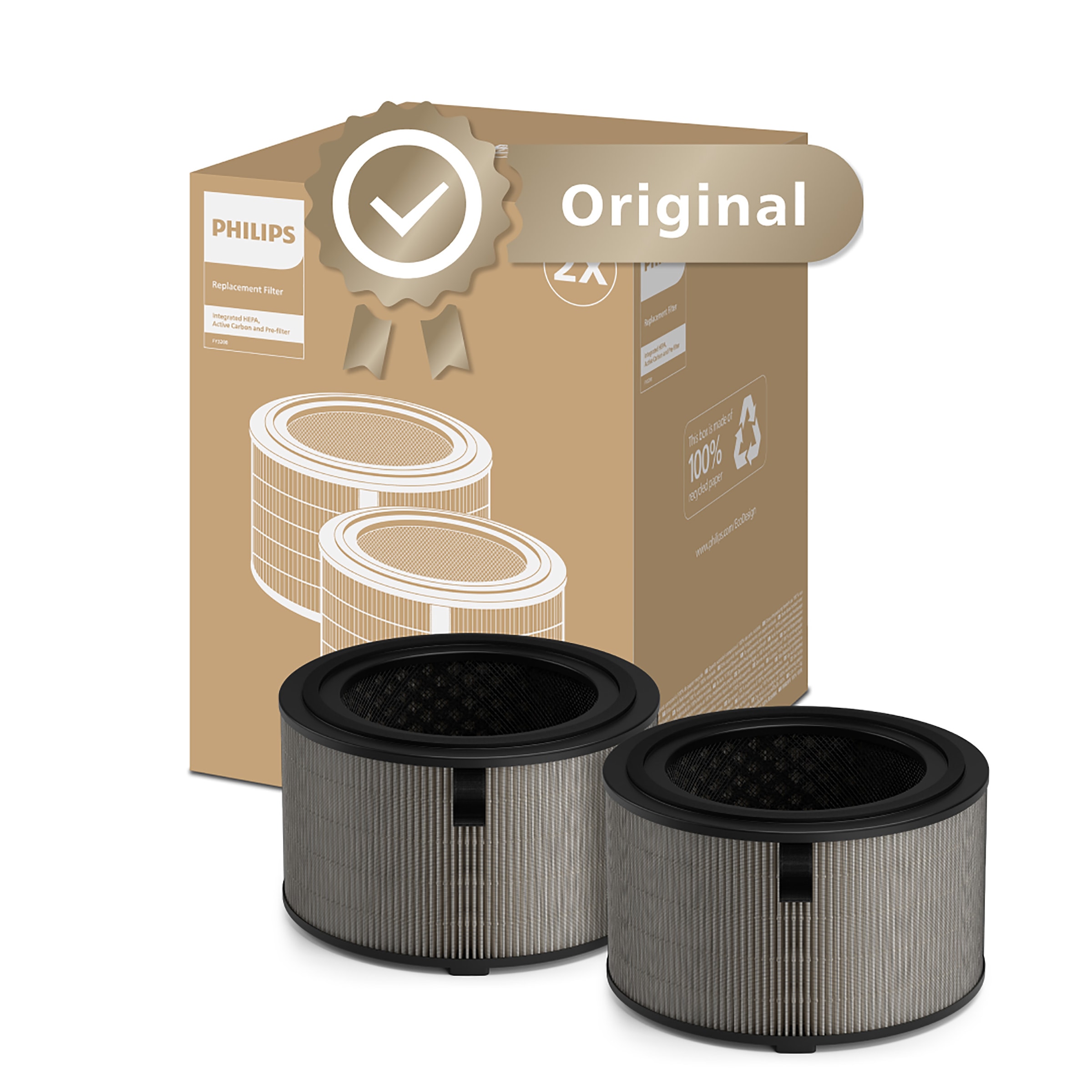 Philips Ersatzfilter »FY3200/30 HEPA NanoProtect Filter«, (2 tlg.), bis zu 1 Jahr verwendbar, 2 Filter im Lieferumfang