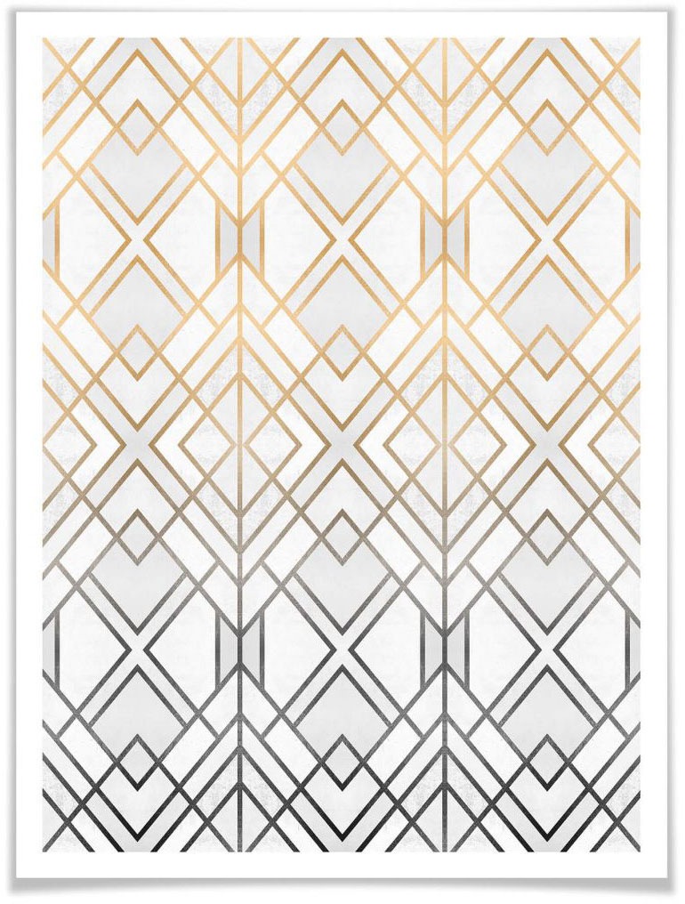 Wall-Art Poster »Gold und Silber«, Schriftzug, (1 St.)