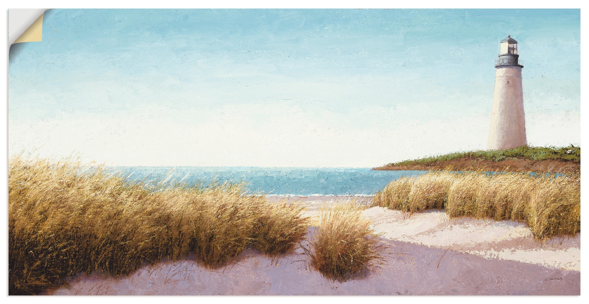 Artland Wandbild »Leuchtturm am Meer«, Gebäude, (1 St.), in vielen Größen & Produktarten -Leinwandbild, Poster, Wandaufkleber / Wandtattoo auch für Badezimmer geeignet