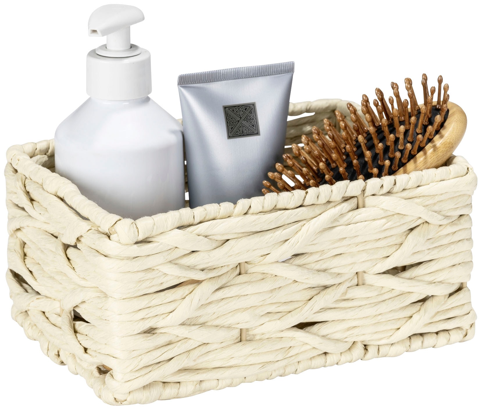 WENKO Badorganizer »Badbox Vabriano Klein«, aus hochwertigem Papier-Geflecht