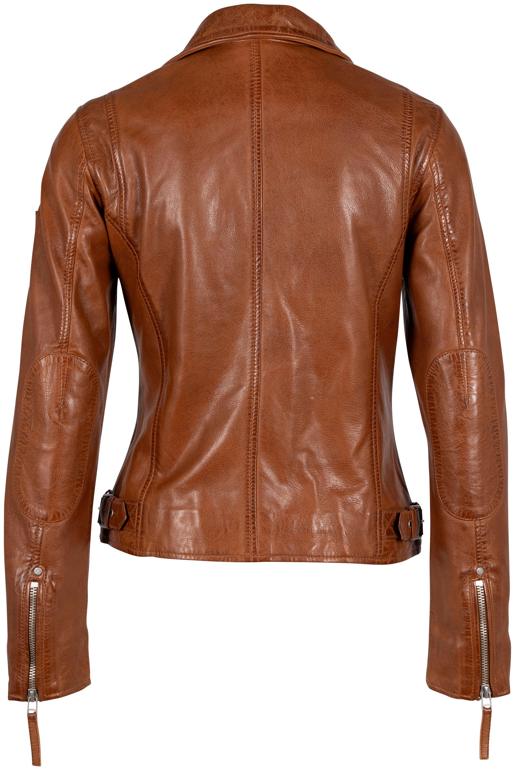 Mauritius Lederjacke »MWPaige«, im Biker-Style asymetrischem Reißverschluss, Reverskragen