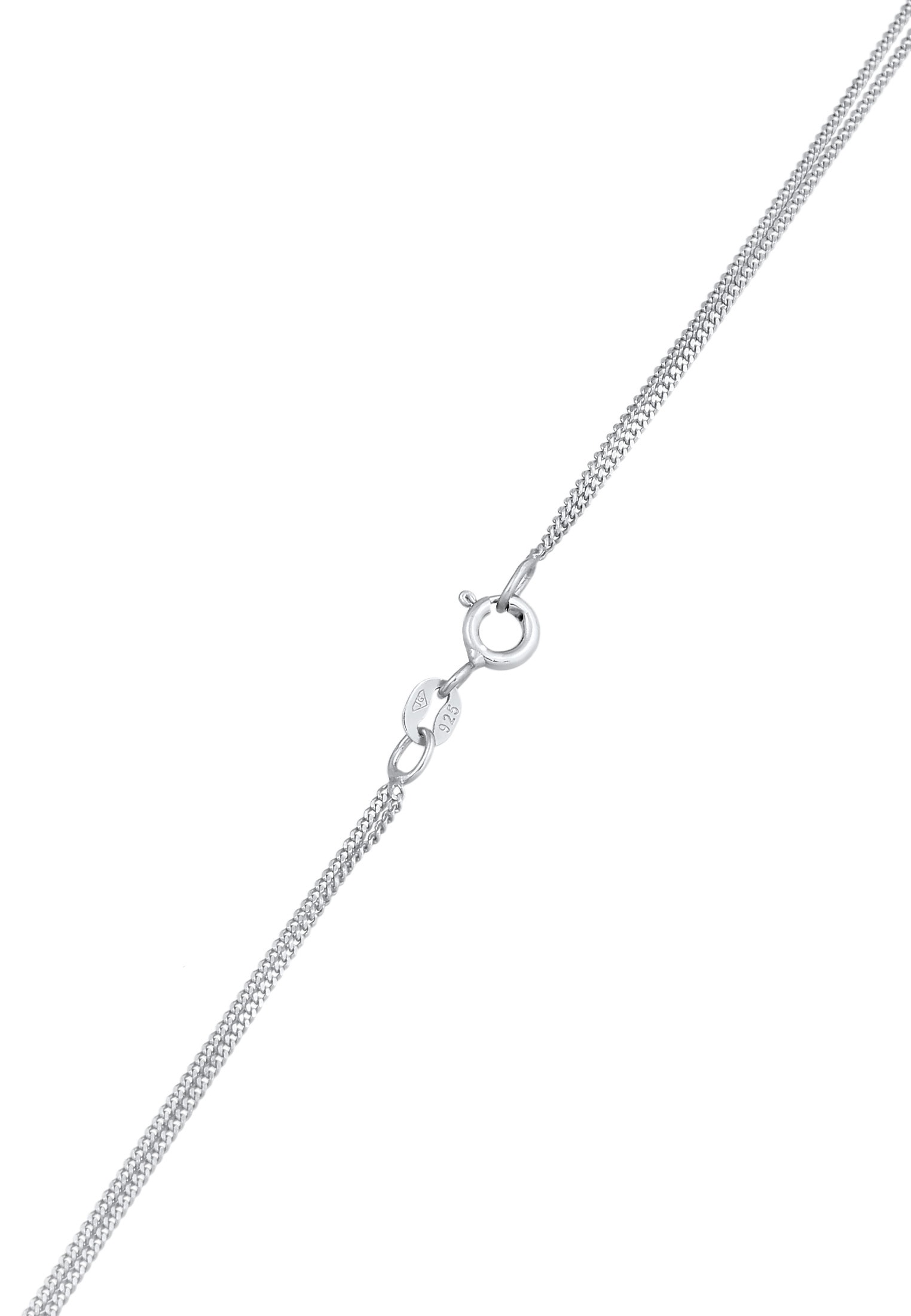 Elli Silberkette »Halskette Layer Plättchen Kristall 925 Silber«