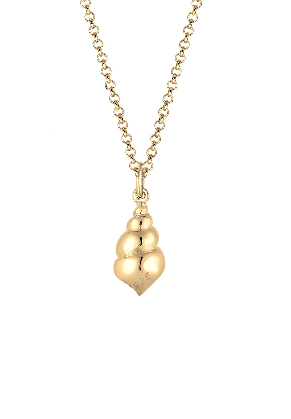 Elli Kette mit Anhänger »Halskette Anhänger Muschel 925 Sterling Silber vergoldet«