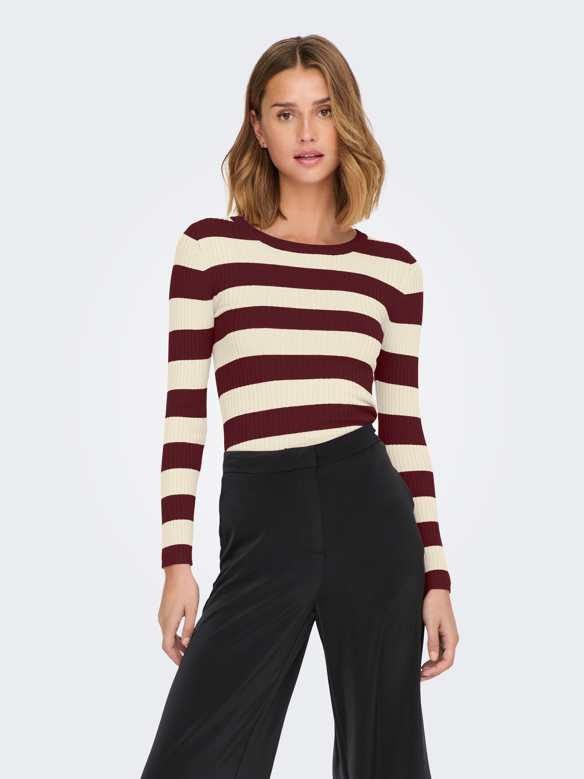 JDY Rundhalspullover »JDYPLUM L/S O-NECK PULLOVER KNT NOOS«