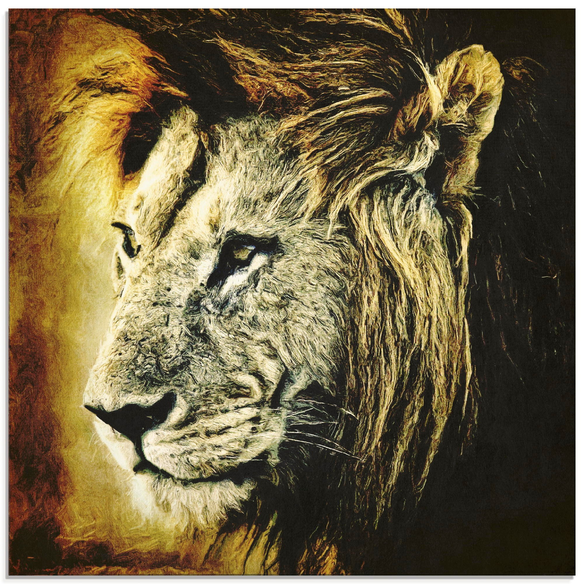 Artland Glasbild »Löwe«, Wildtiere, (1 St.)