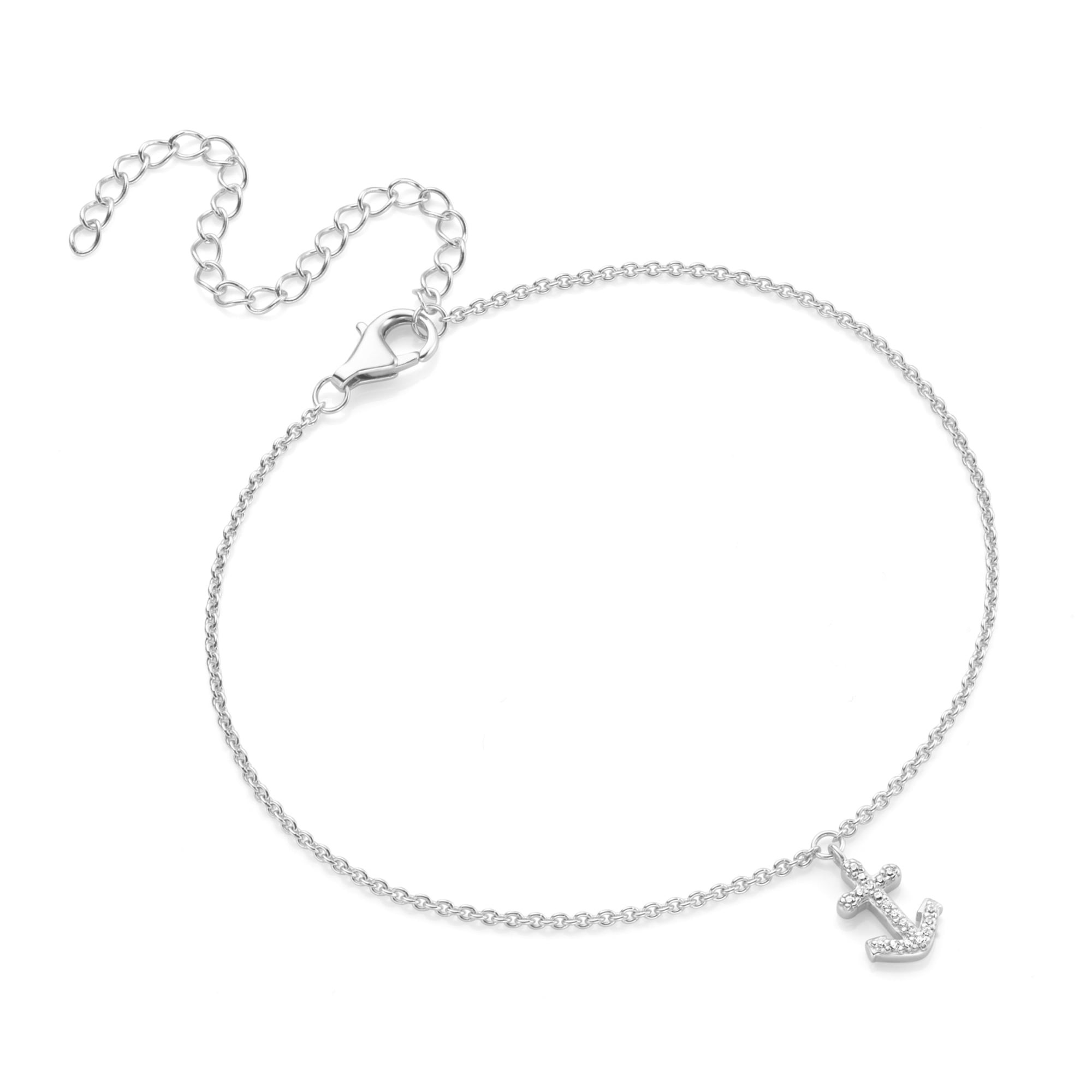 Anker, | Smart maritim Fußkette »Fusskette Jewel Silber mit Anhänger OTTO Zirkonia mit 925« Steine,