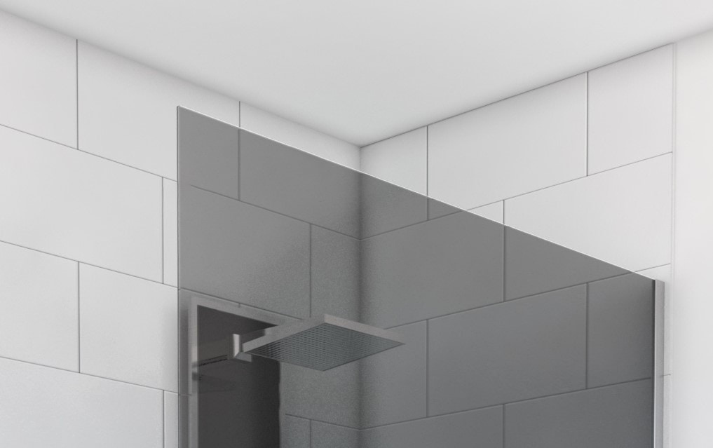 Marwell Walk-in-Dusche mit verchromten Wandprofil