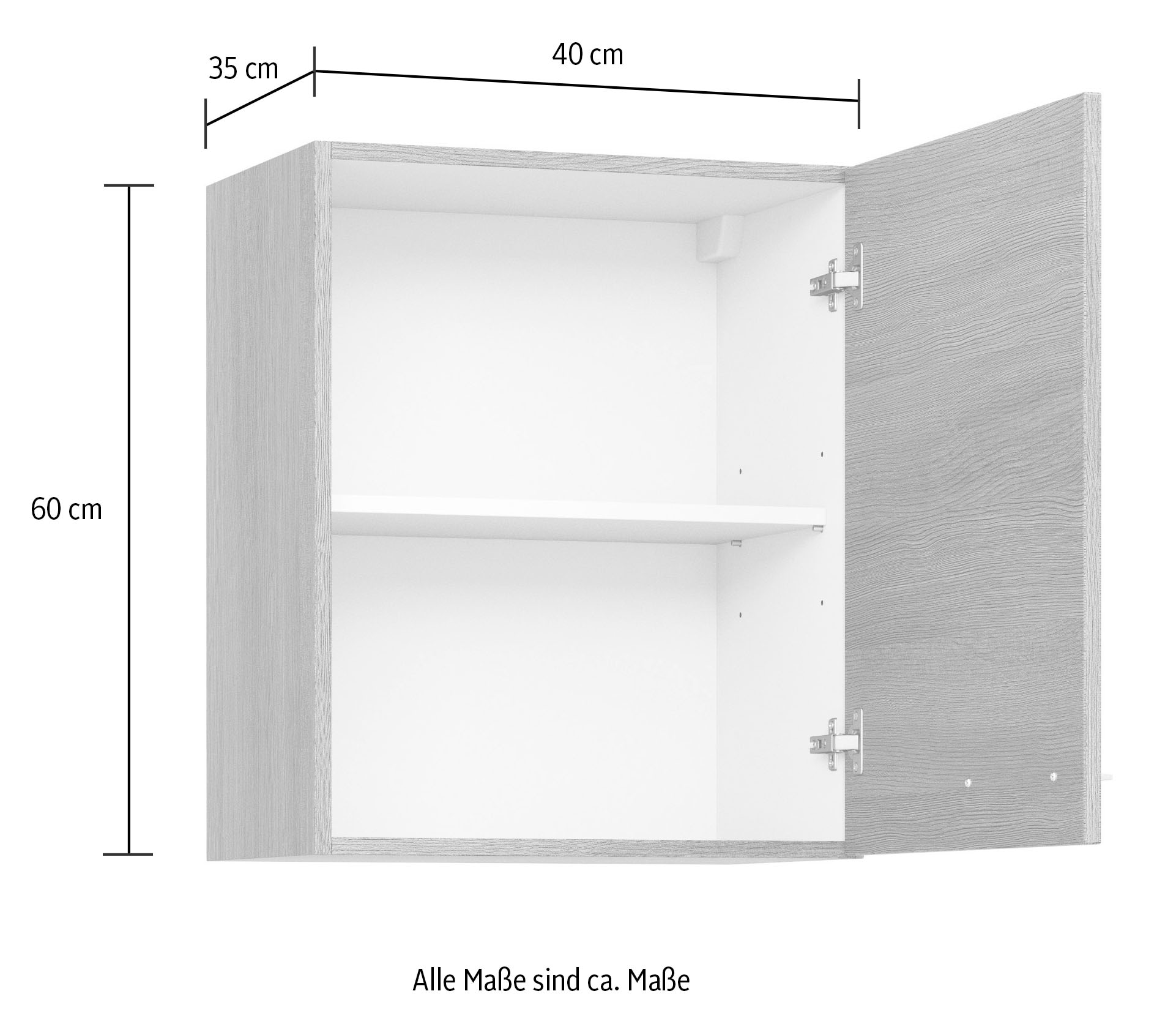 KOCHSTATION Hängeschrank »KS-Trea O40-60«, inklusive Einlegeboden, Breite 40 cm, Höhe 60 cm