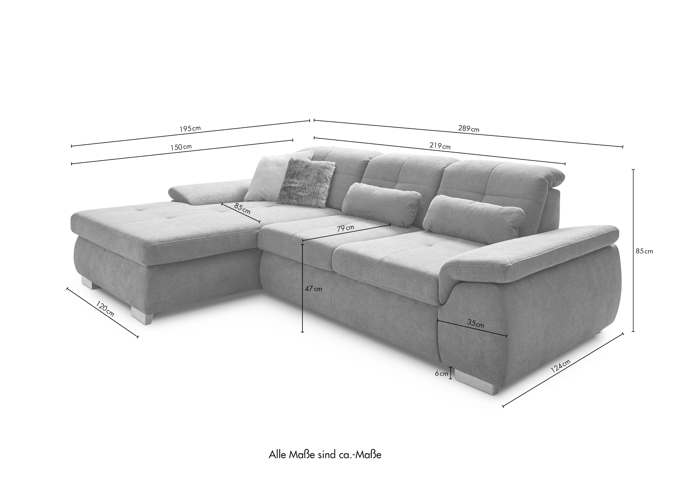 Die PlanBar Ecksofa »MP-IN16037 L-Form mit Federkern-Polsterung«, mit Sitztiefenverstellung & Zierkissen