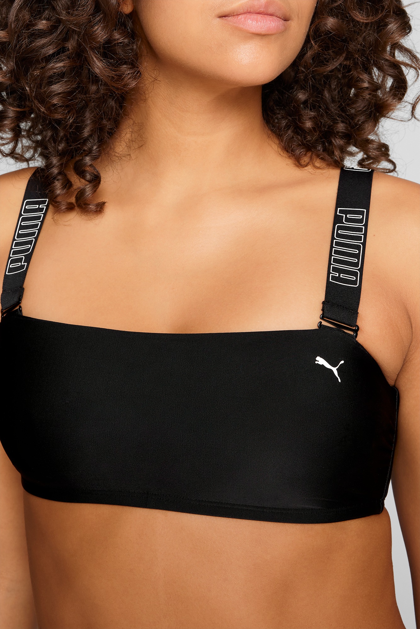 PUMA Bandeau-Bikini-Top »PUMA SWIM WOMEN BANDEAU TOP« breite, verstellbare Träger mit Logoschriftzug