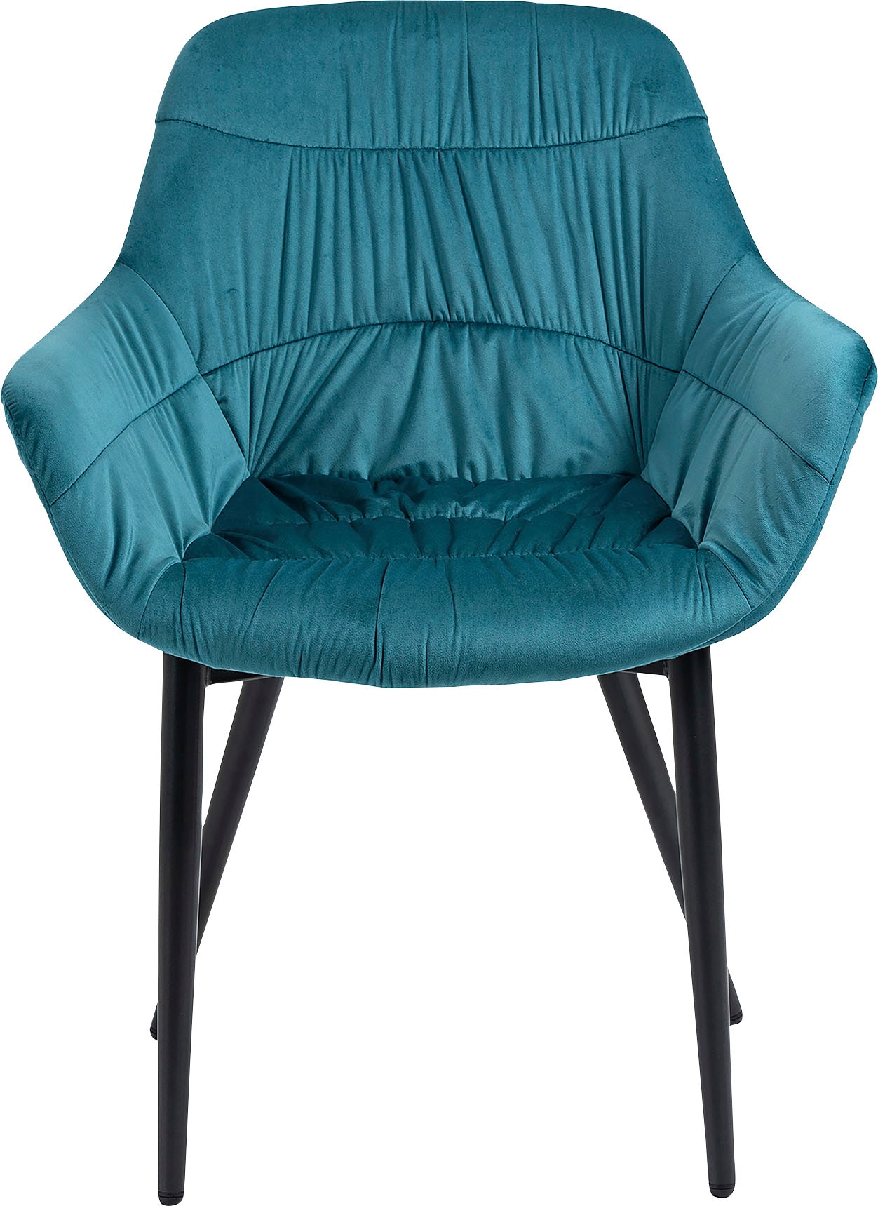 SalesFever Armlehnstuhl »Stilvoller Esszimmerstuhl für Komfort« () Esszimmerstuhl, Wabensteppung aussen, Quersteppung innen, Metallfüße