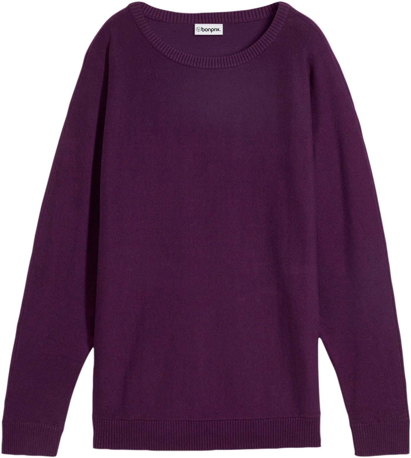 bonprix Strickpullover »Pullover mit Fledermausärmeln« aus Baumwolle und Polyamid, mit Fledermausärmeln, mit Rippbündchen