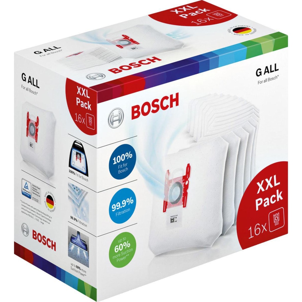 BOSCH Staubsaugerbeutel »Typ G ALL«, XXL Pack= 16 Staubbeutel