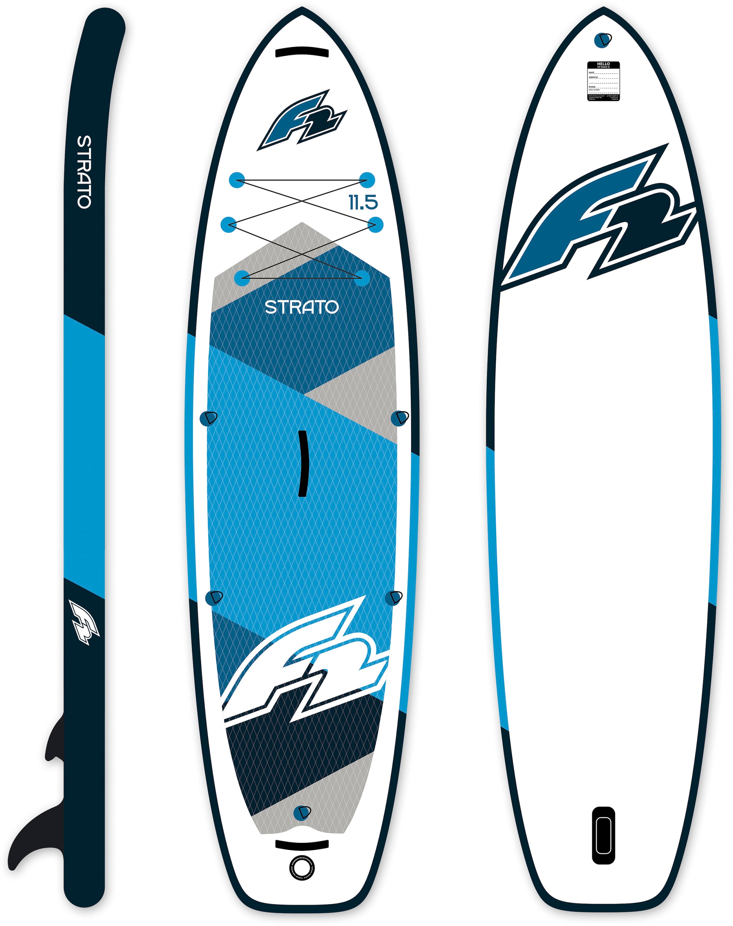 F2 SUP-Board »Strato 11,5 Ltd. Edition Set blue«, (Set, 6 tlg.)