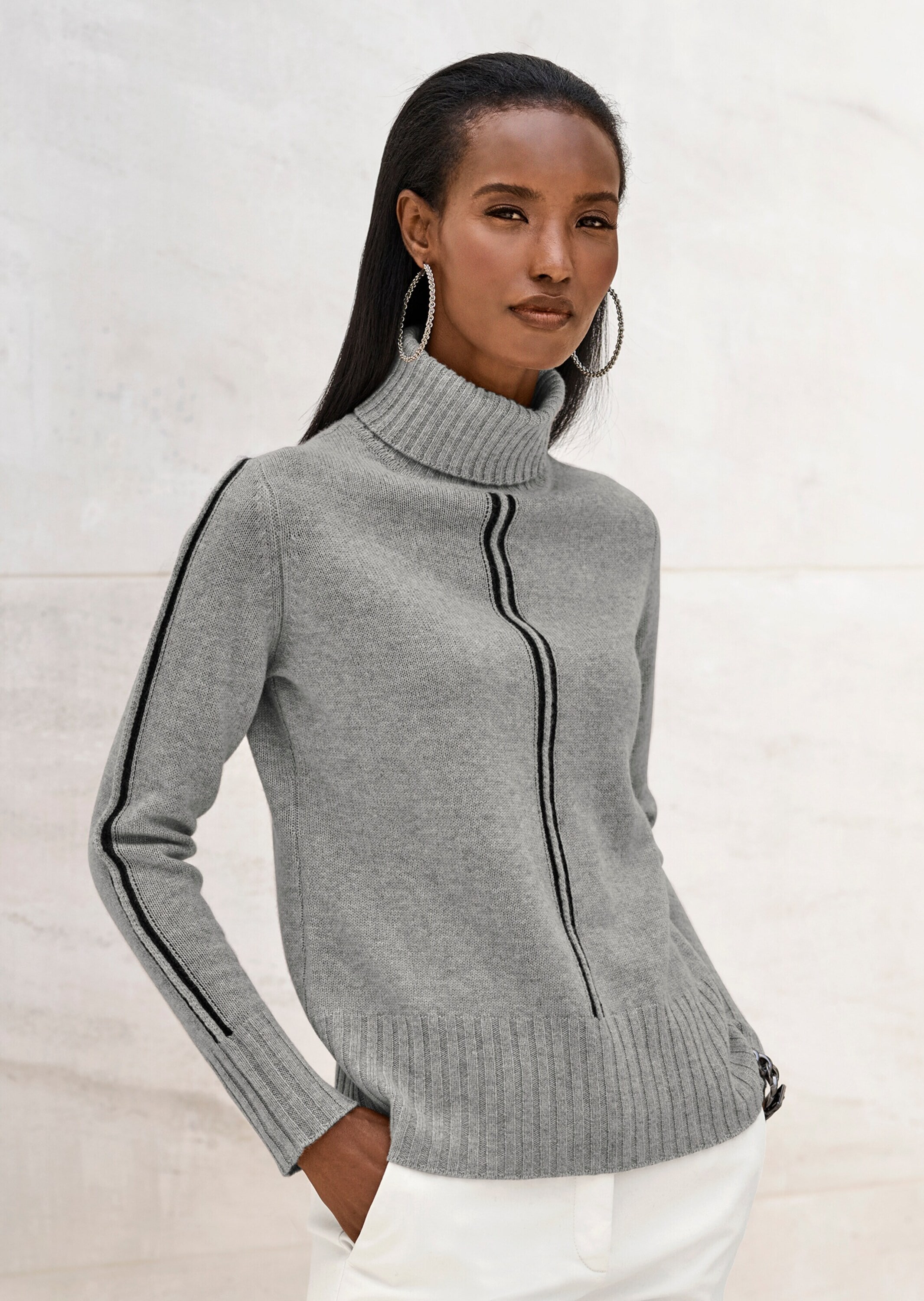MADELEINE Longpullover »Kaschmirpullover Moderner Wollpullover mit Ajour-Muster«
