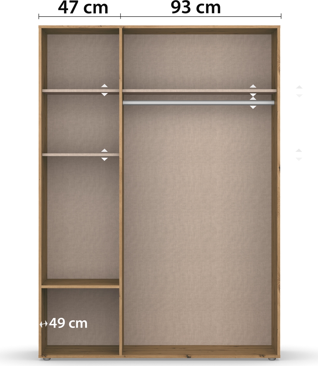 rauch Drehtürenschrank »Kleiderschrank Schrank Garderobe Wäscheschrank NABILA viel Stauraum«, mit 2 Schubladen und Push-to-Open Funktion TOPSELLER MADE IN GERMANY