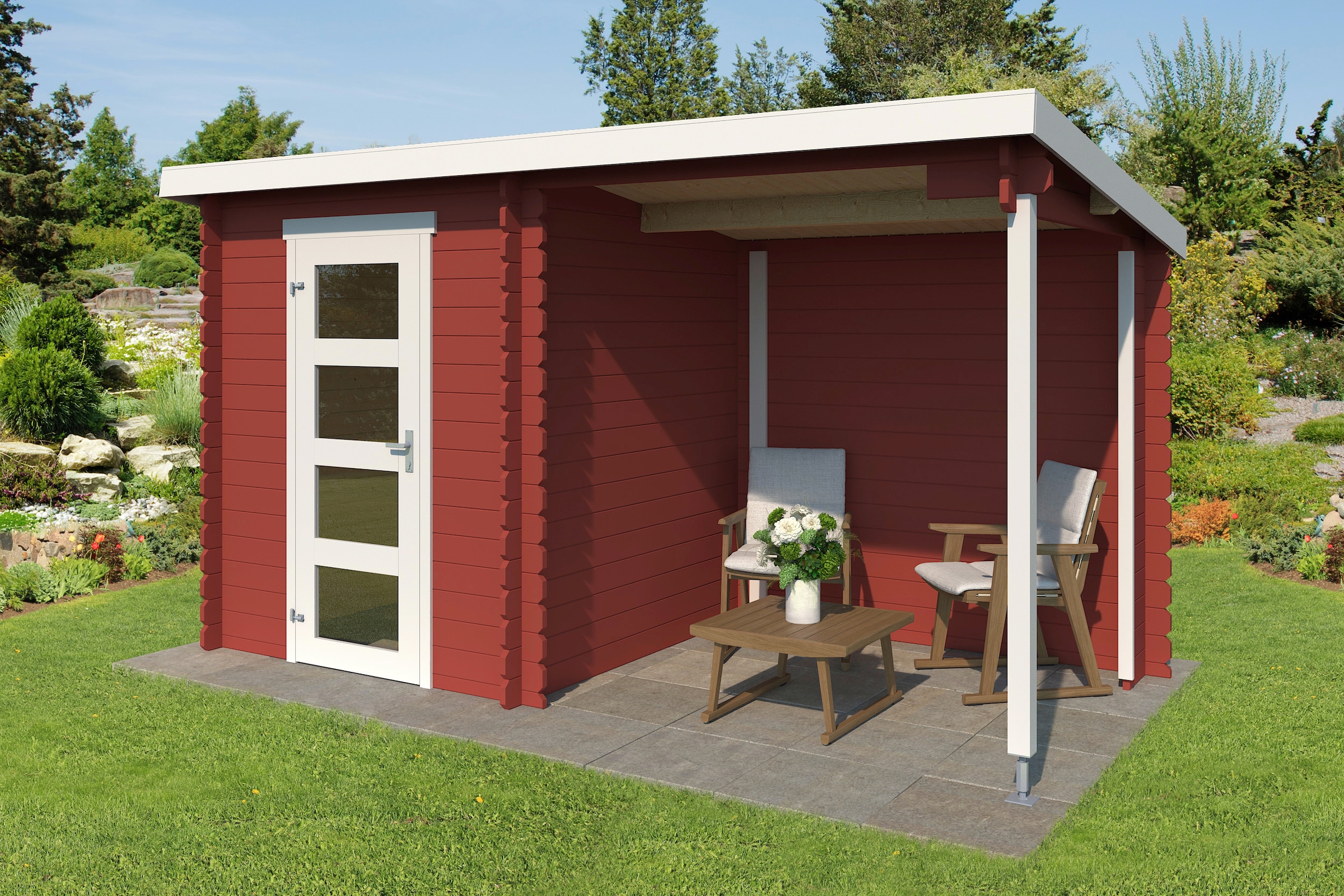 LASITA MAJA Gartenhaus »Jelle 175 Plus, Schwedenrot« mit Anbau