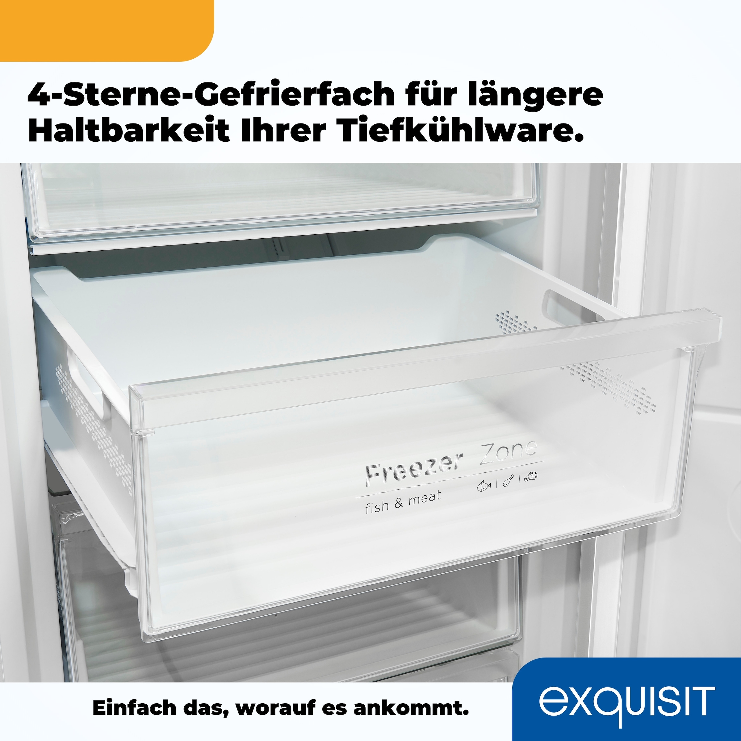 exquisit Gefrierschrank »GS380-NF-H-050E weiss«, 185,5 cm hoch, 71 cm breit, Türanschlag wechselbar