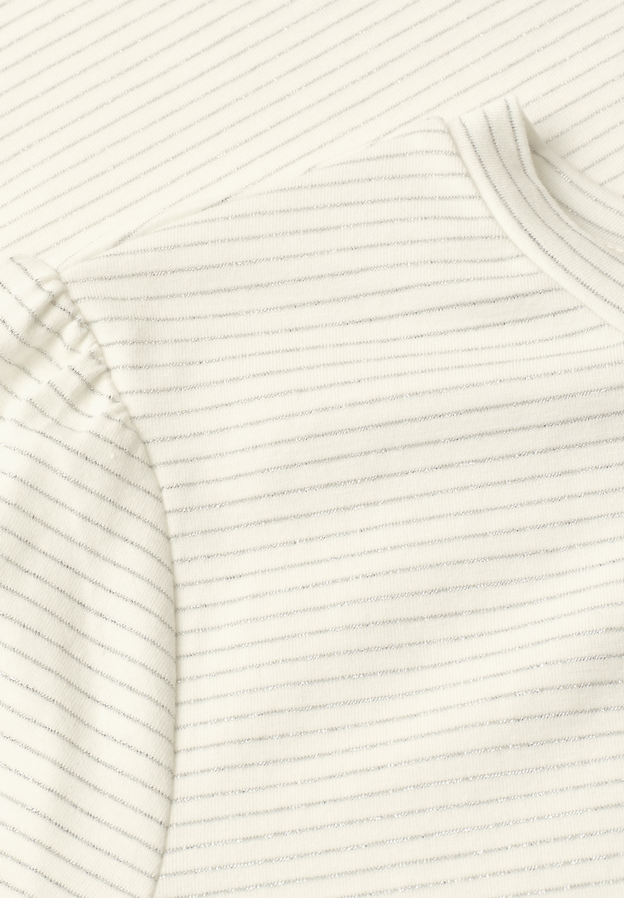 STREET ONE Kurzarmshirt Sommershirt mit Rundhals und Glitzerstreifen