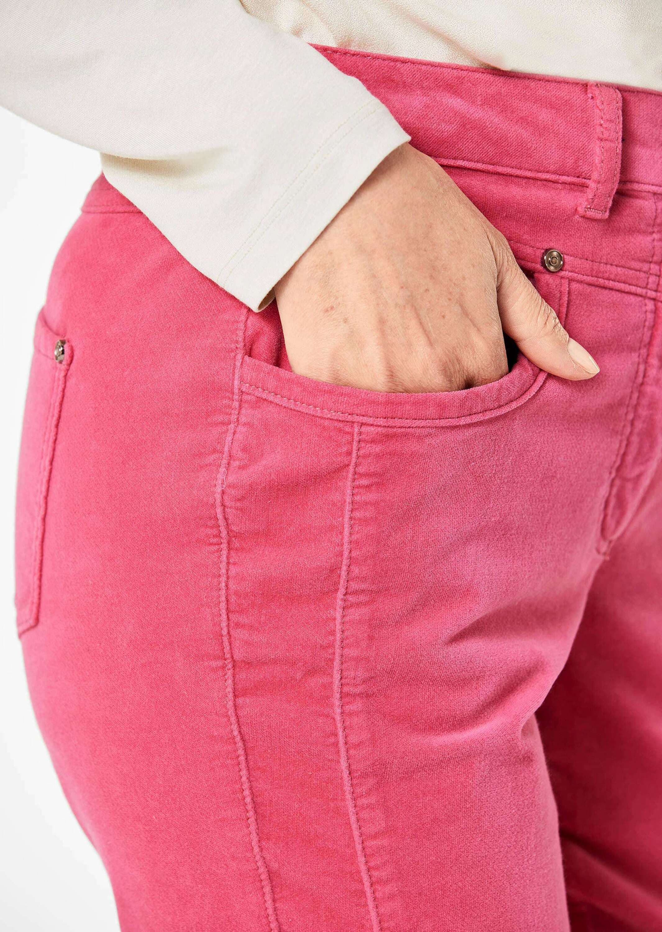GOLDNER Schlupfhose »Kurzgröße Bequeme Samthose mit Wascheffekt«