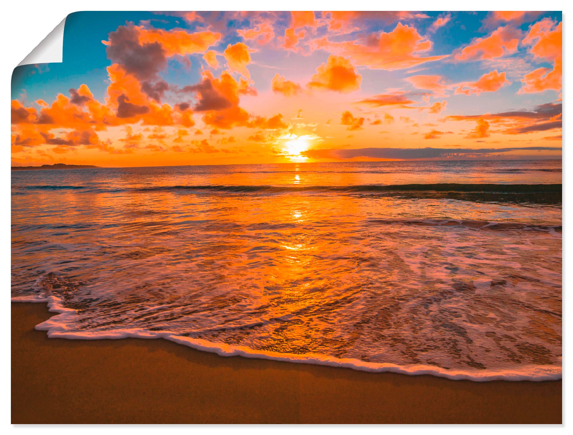 Artland Wandbild »Sonnenuntergang (1 OTTO in Leinwandbild, Strand«, Größen als kaufen & Poster -untergang, am St.), verschied. Sonnenaufgang bei