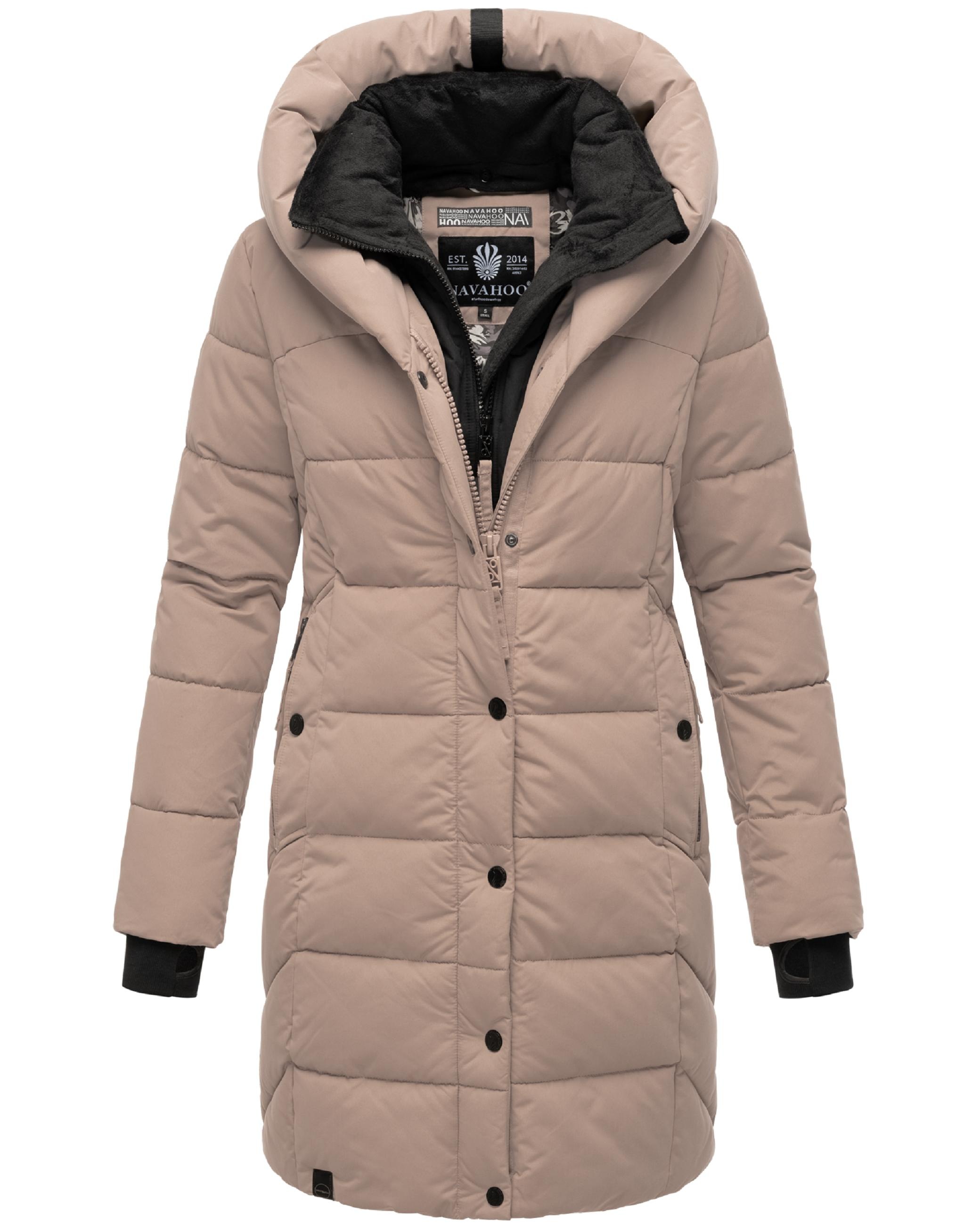 Navahoo Steppmantel »Steppmantel Knutschilein«, Stylischer Damenmantel mit abnehmbarem Fleece-Kragen