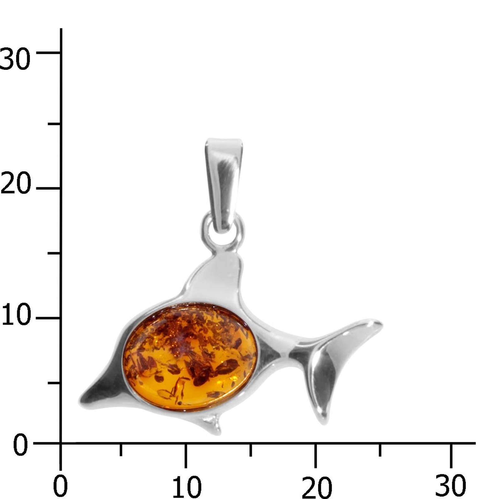 OSTSEE-SCHMUCK Kettenanhänger »- Fisch - Silber 925/000 - Bernstein«