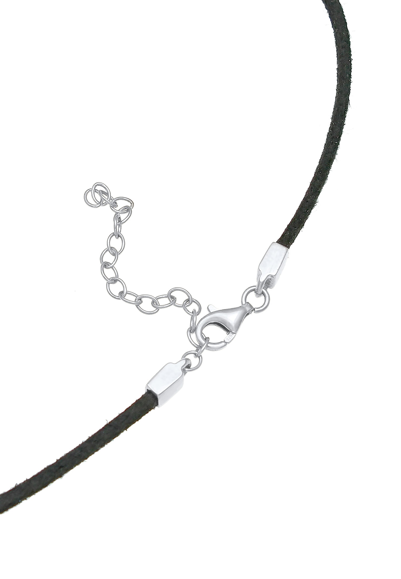 Elli Silberkette »Halskette Infinity Zirkonia Leder synthetisches 925 Silber«