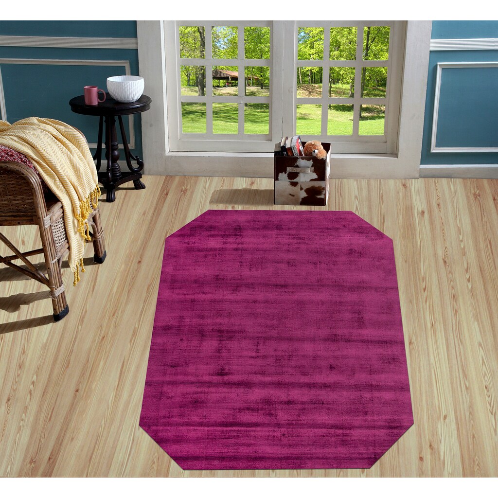 my home Teppich »Shirley, handgewebter Viskose Teppich, farblich changierend«, achteckig