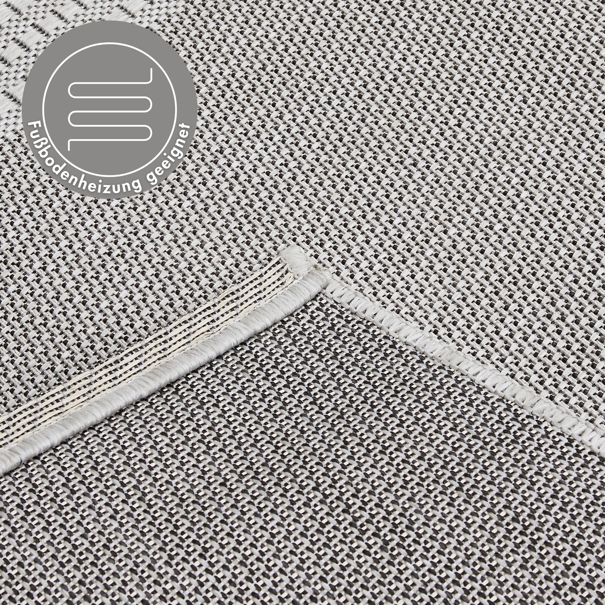 Andiamo Teppich »ARIZONA1« rechteckig 5 mm Höhe Flachgewebe, kariertes Muster, In- und Outdoor geeignet, wetterfest