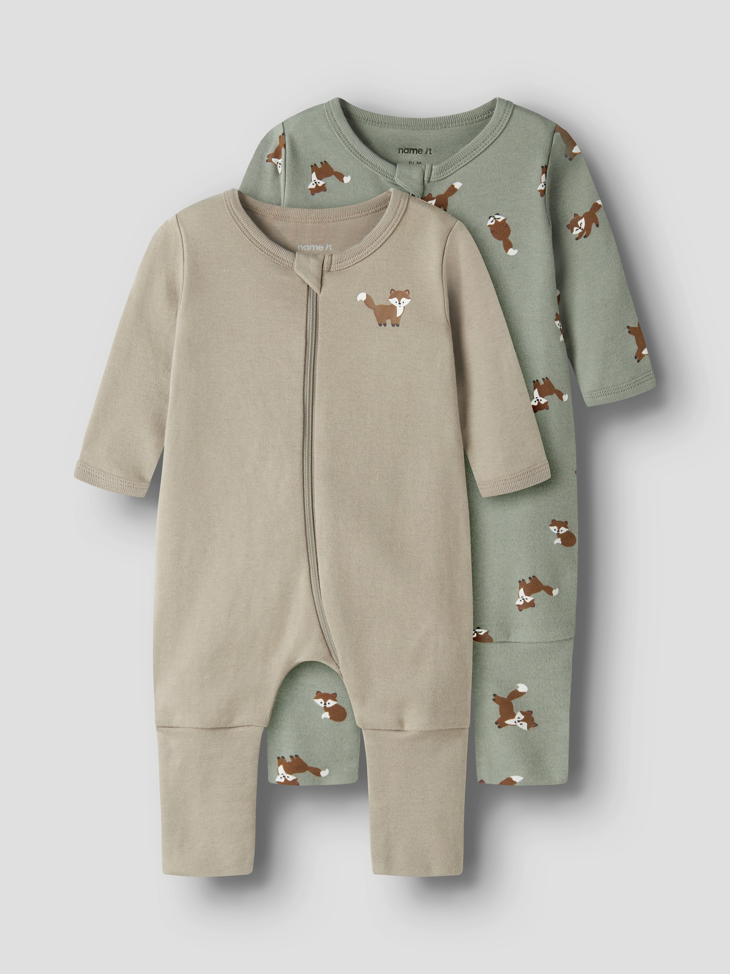 Name It Schlafanzug »NBMNIGHTSUIT 2P ZIP FF FOX NOOS« Packung, 2 tlg.