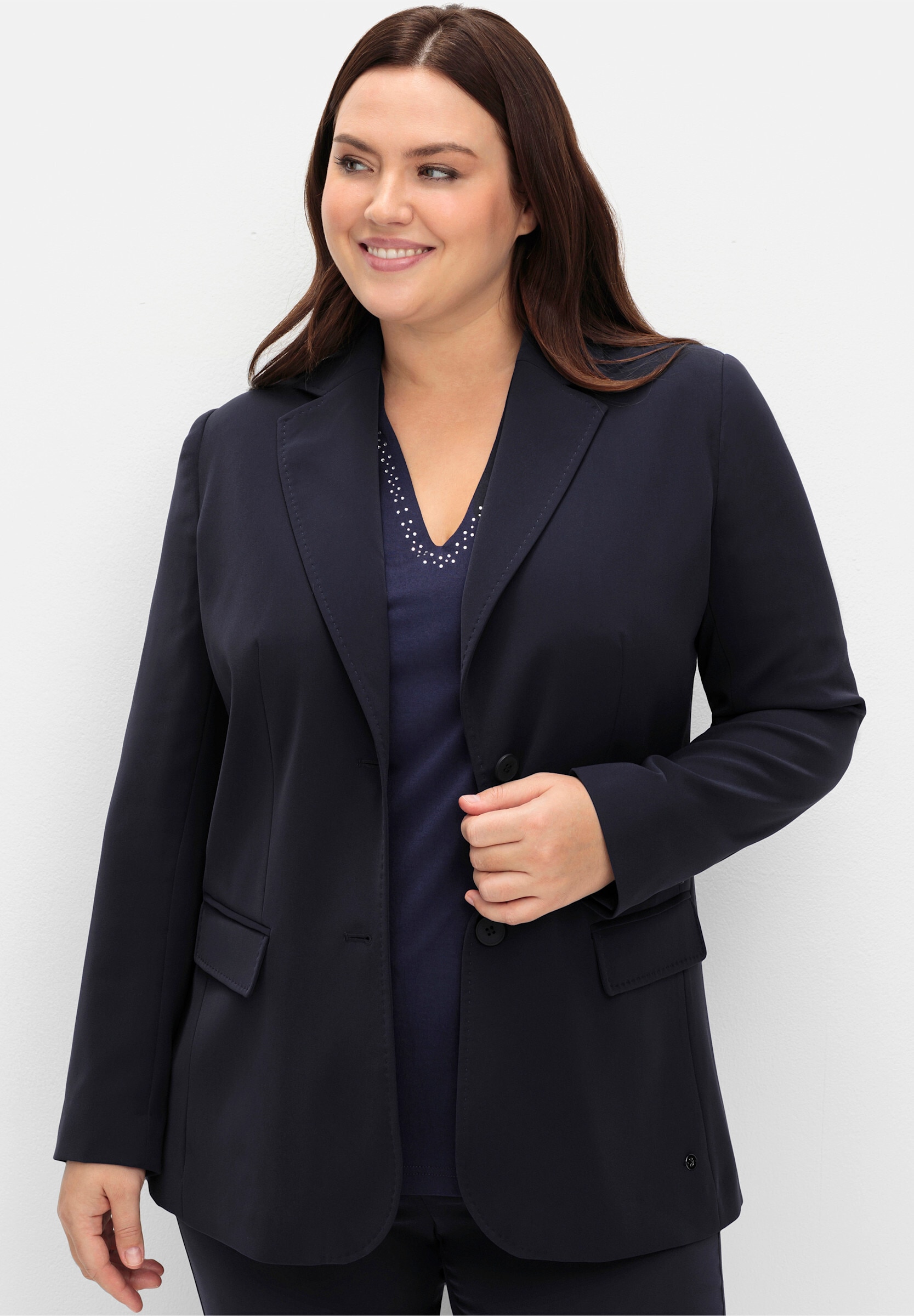 Sheego Blusenblazer »Blazer Blazer mit Reverskragen« in taillierter Form, mit Schlitz hinten