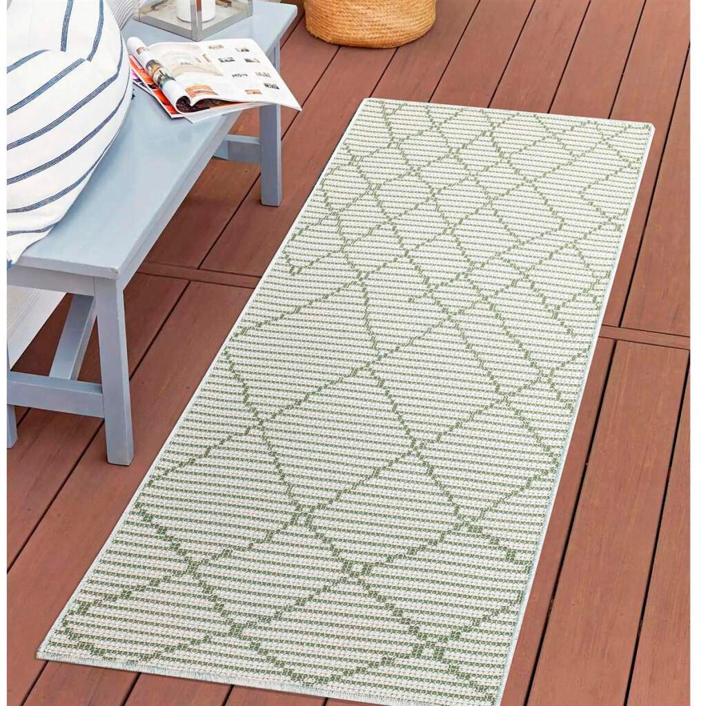 Carpet City Outdoorteppich »PALM3526«, rechteckig, 5 mm Höhe, Wetterfest & UV-beständig, für Balkon, Terrasse, Küche, flach gewebt