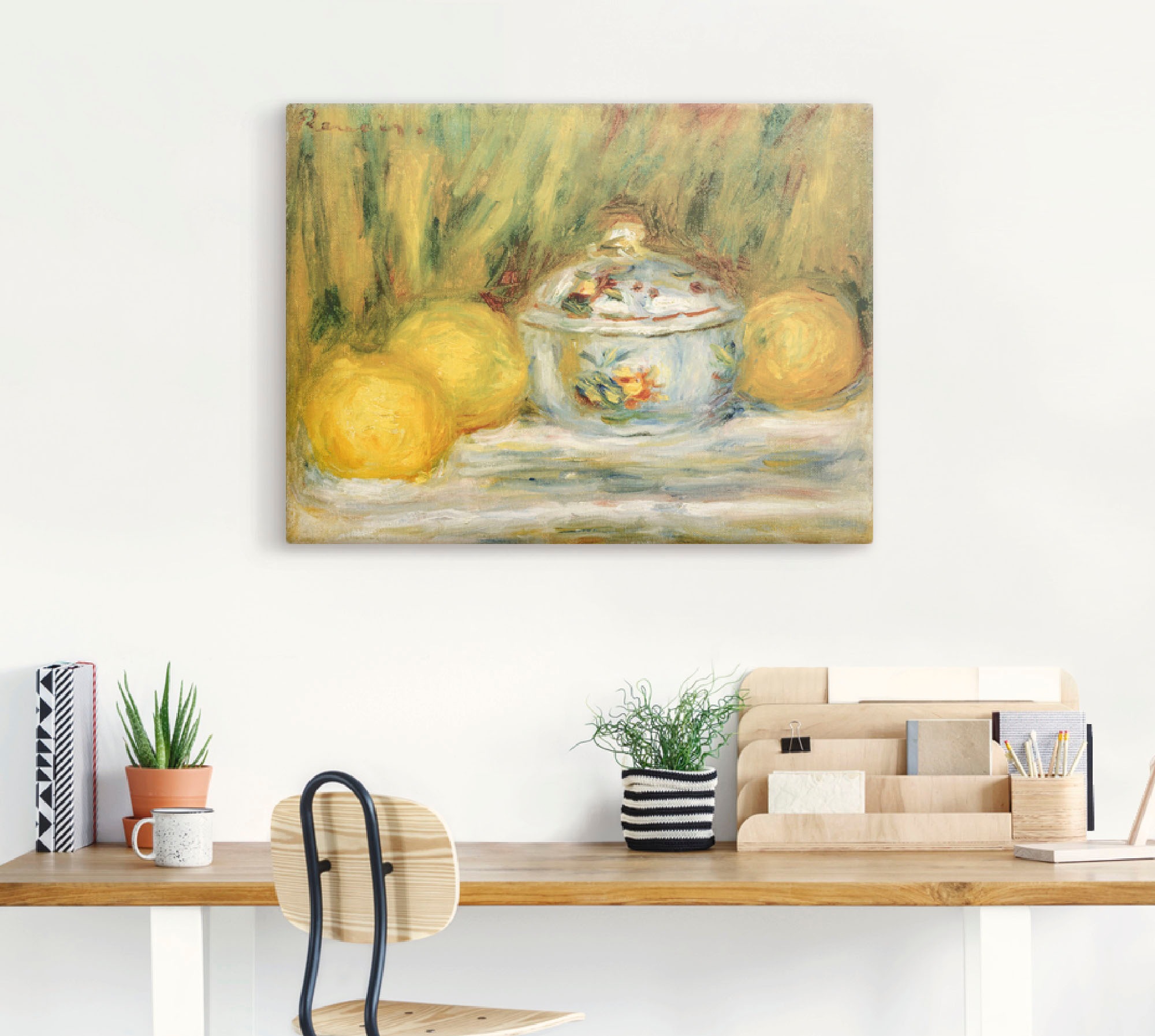 Artland Wandbild »Stillleben mit Zuckerdose und Zitronen«, Arrangements, (1 St.), als Leinwandbild, Wandaufkleber oder Poster in versch. Größen