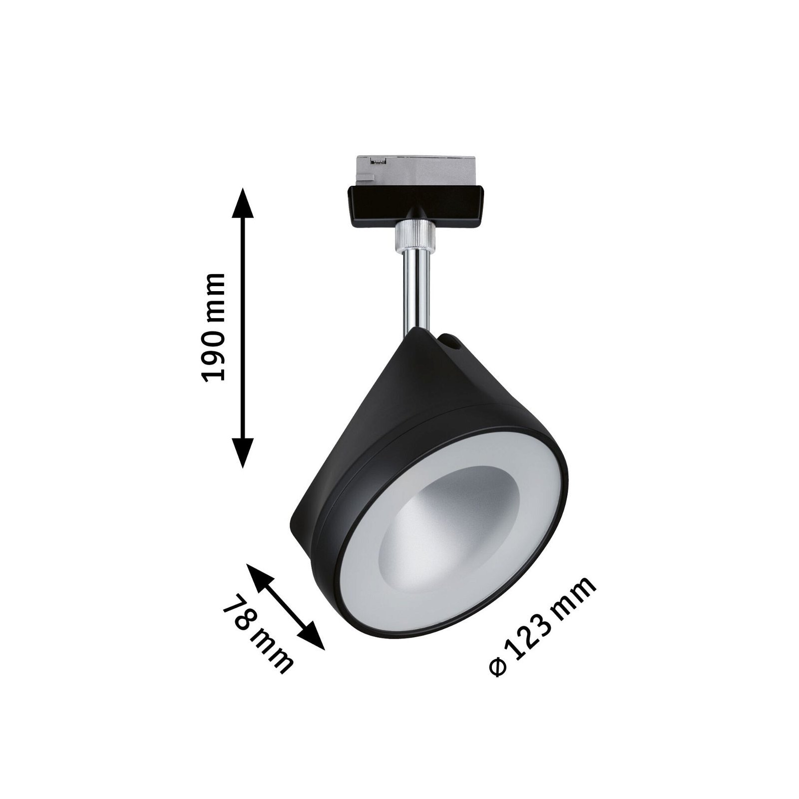 Paulmann Schienensystem-Leuchten »URail Schienenspot Arena 860lm 14W 4000K 230V Schwarz matt, Chrom«