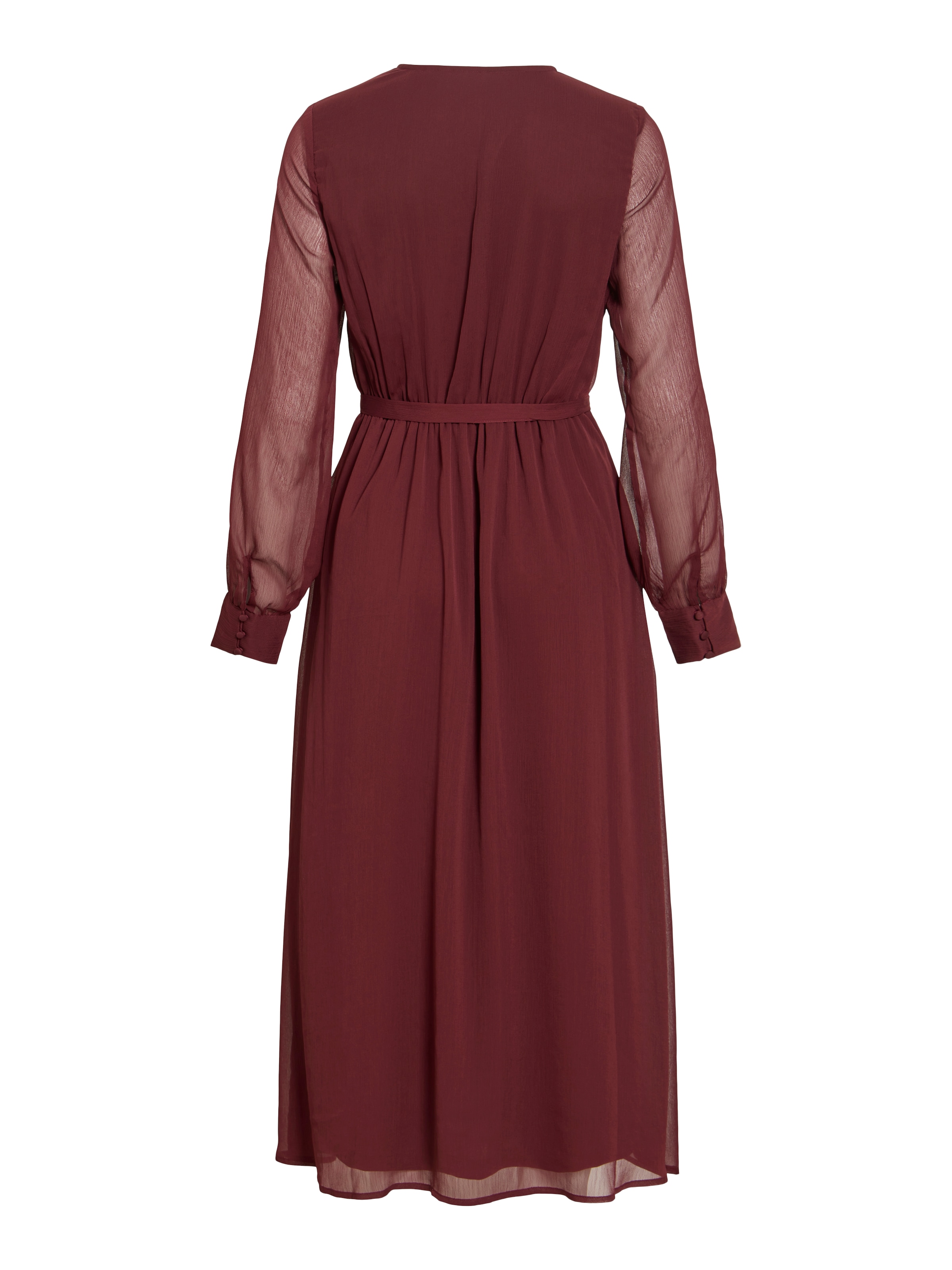 Vila Chiffonkleid »VIFALIA V-NECK L/S MIDI DRESS - NOOS« Kunstfaser, regular fit
