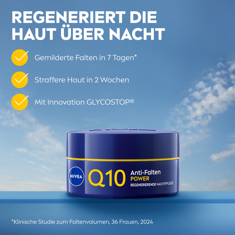 Nivea Nachtcreme »Q10 ANTI-FALTEN NACHTPFLEGE« für sichtbar straffere Haut und gemilderte Falten in 7 Tagen