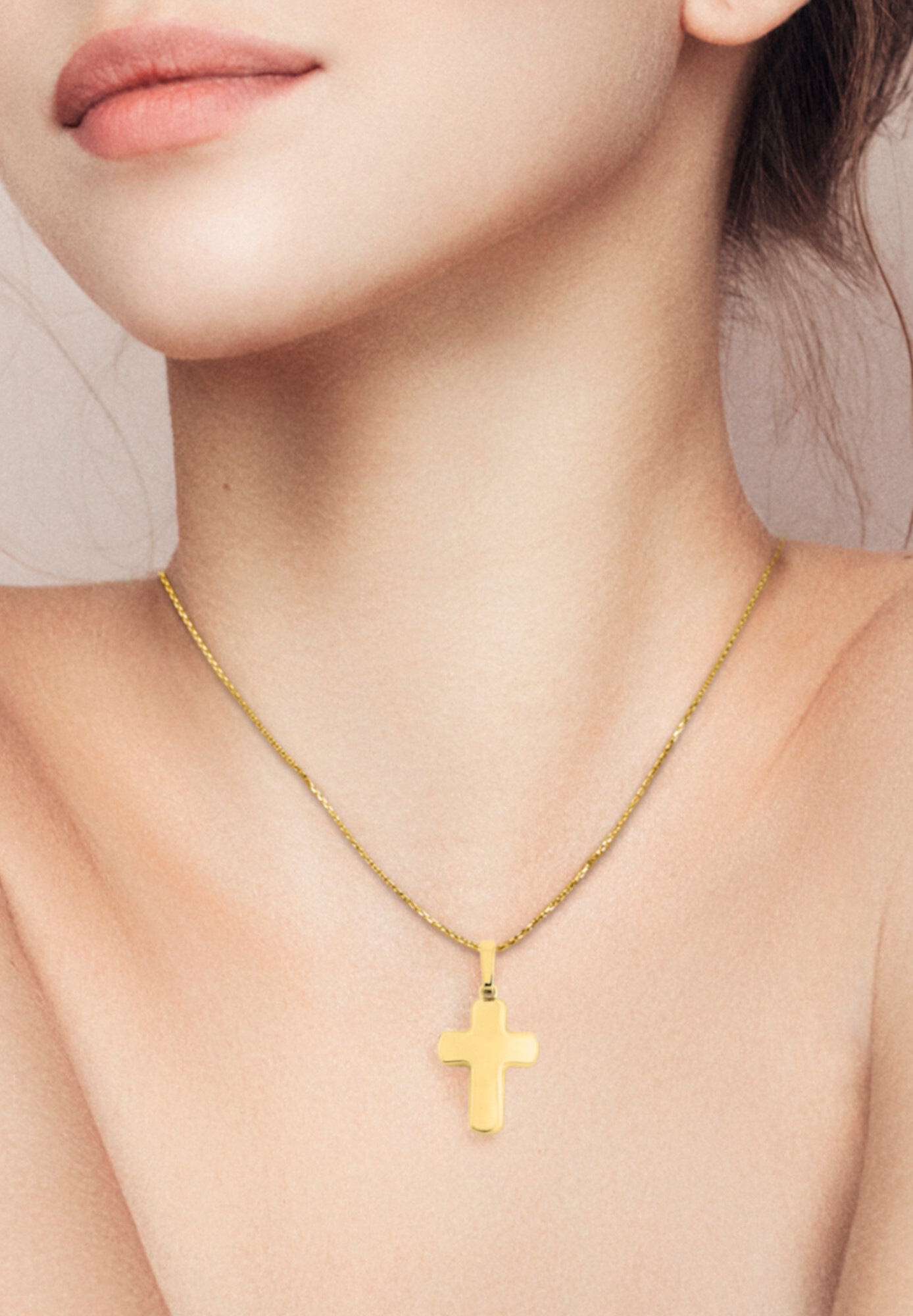 ONE ELEMENT Kettenanhänger »Kreuz Anhänger aus 333 Gelbgold« ()