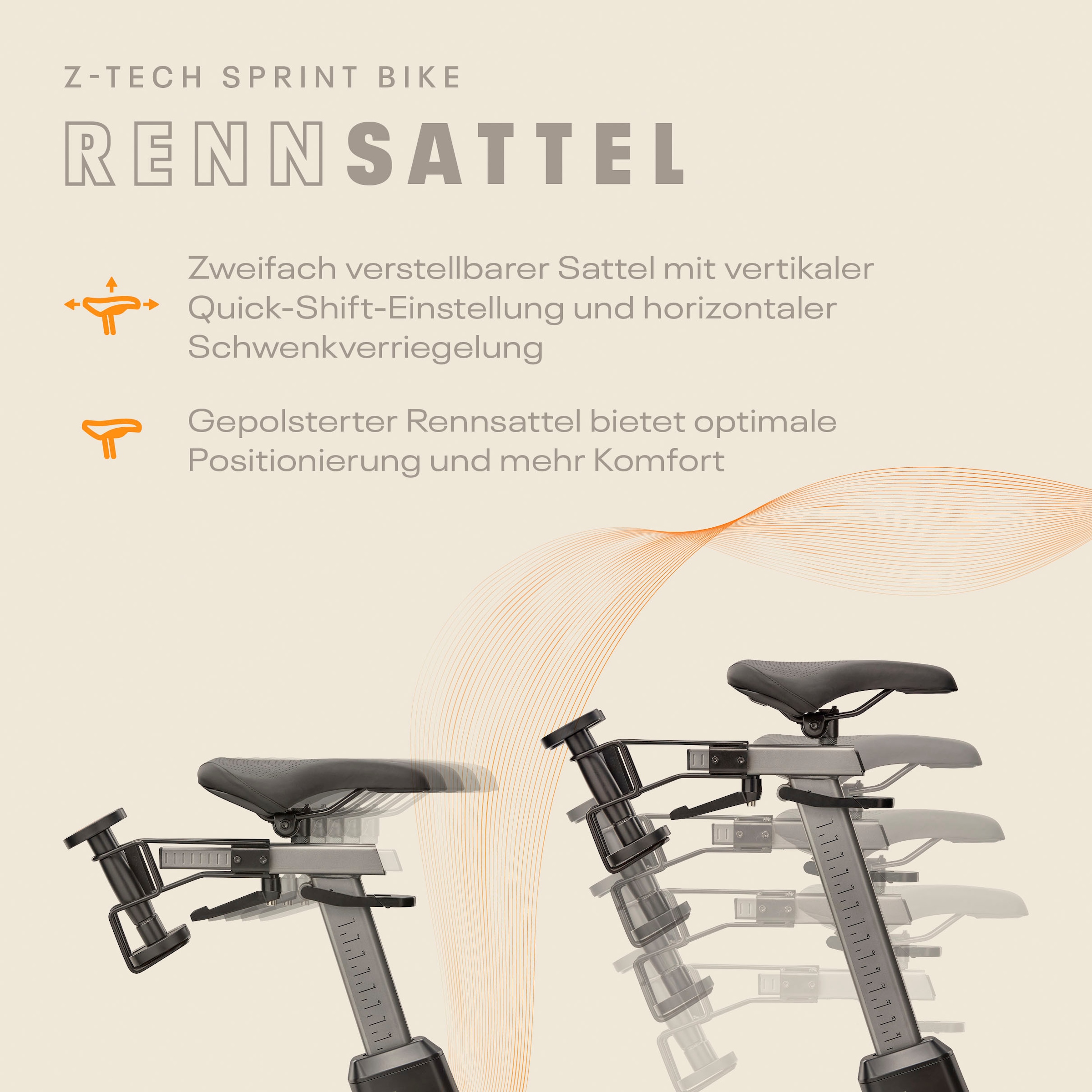 Reebok Speedbike »Z-Tech Speedbike«, (mit Tablet-Halterung), Schwungmasse ca. 9,95 kg, 50 Widerstandsstufen