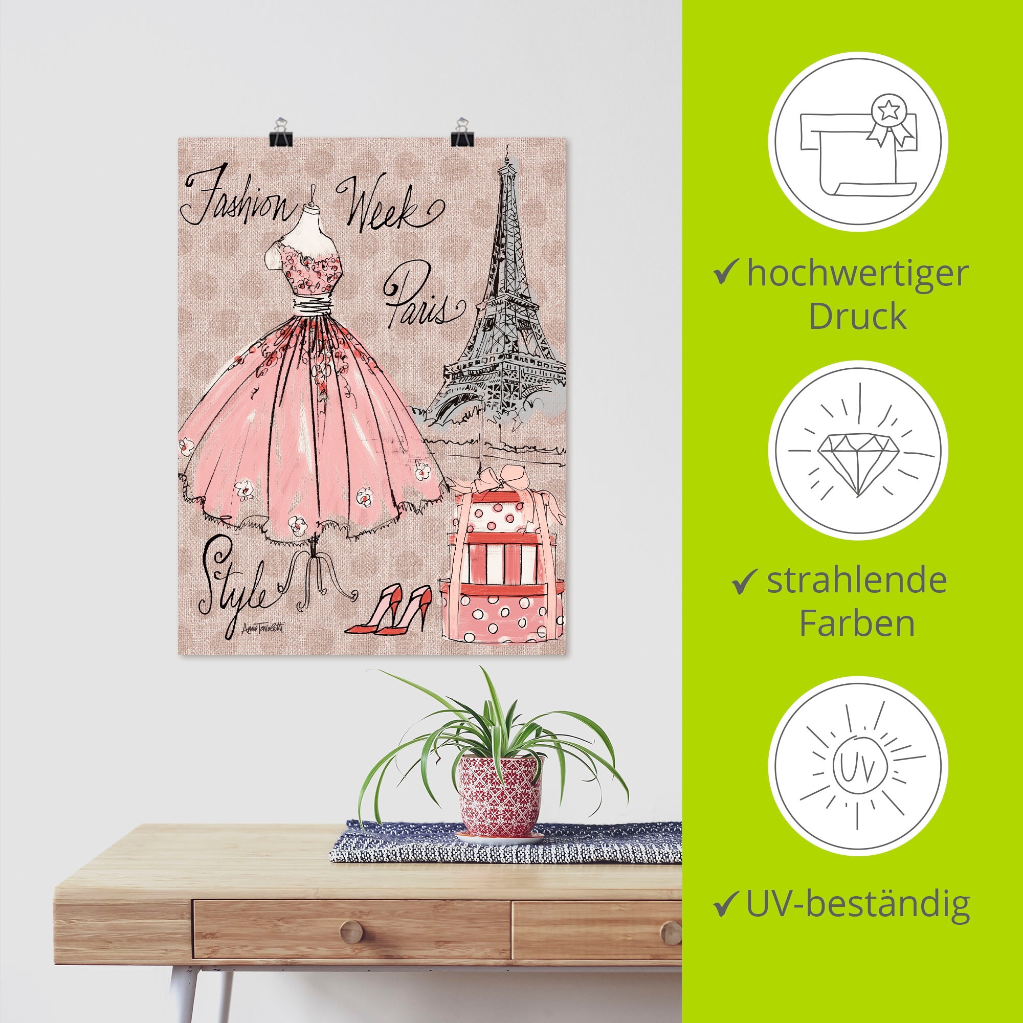 Artland Wandbild »Fashion Week III« Mode 1 Stk. tlg. als Leinwandbild, Poster, Wandaufkleber in verschied. Größen