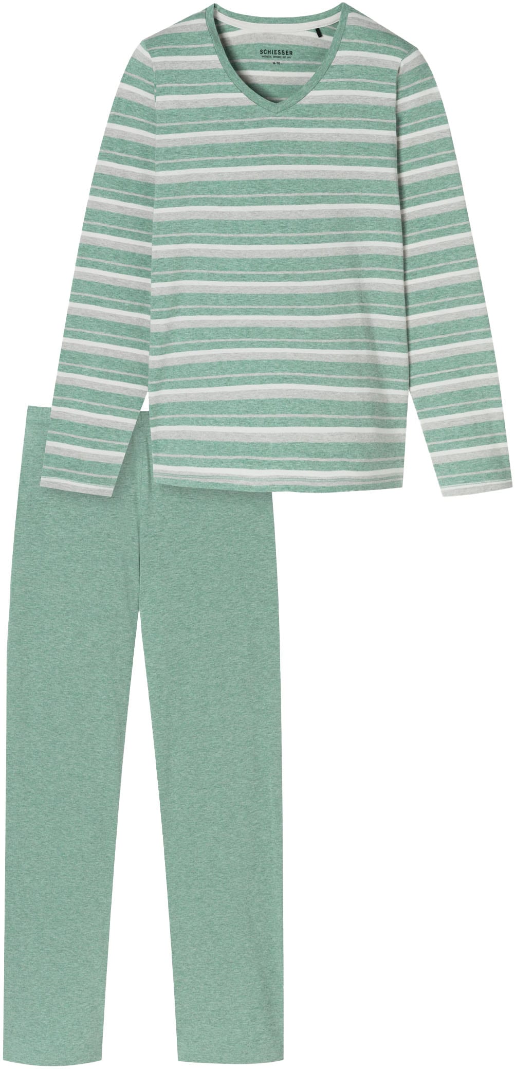 Schiesser Schlafanzug »Casual Essentials«, (2 tlg.), mit angenehmen Bündchen