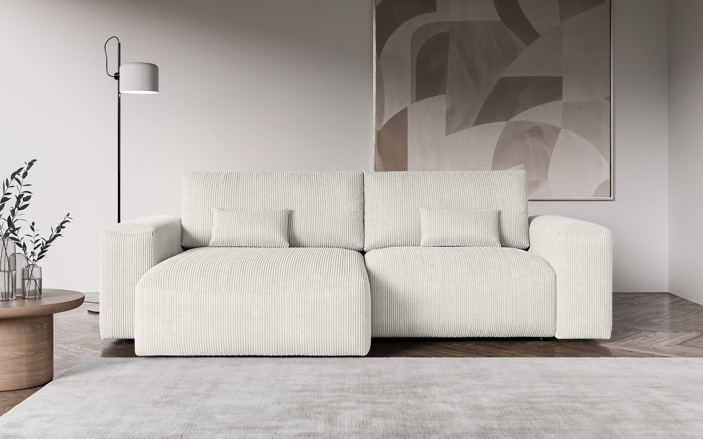 OTTO home Ecksofa »MATTS Schlafsofa mit Bettkasten, Maße B/T/H: 265/159/89 cm« L-Form mit Recamiere rechts oder links, hoher Sitzkomfort