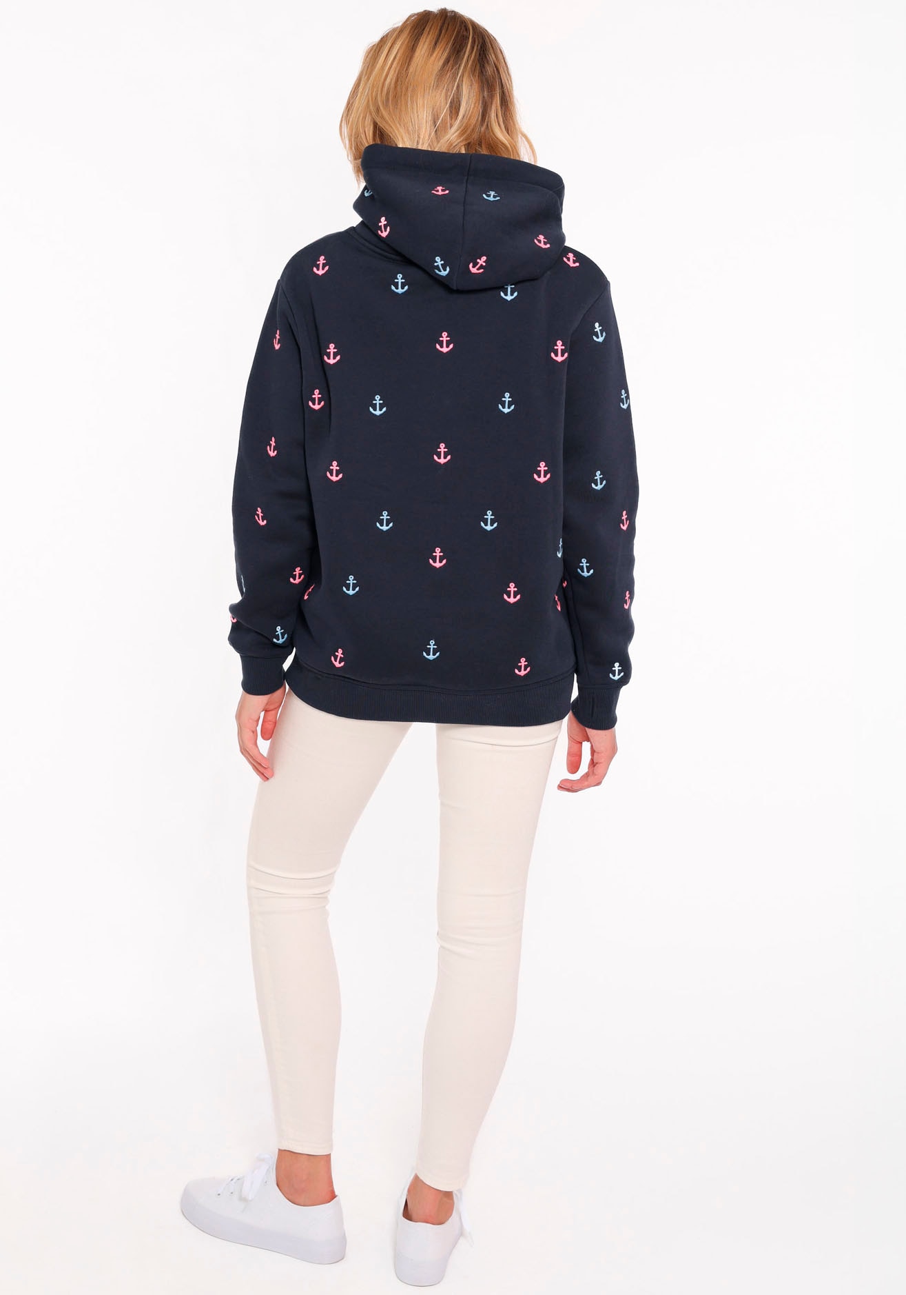 Zwillingsherz Hoodie »"Anker"«, mit gestickten Ankern und Fronttasche