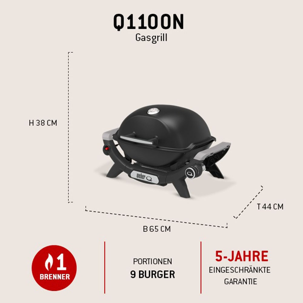 Weber Gasgrill »Q1100N« Mit Deckelthermometer